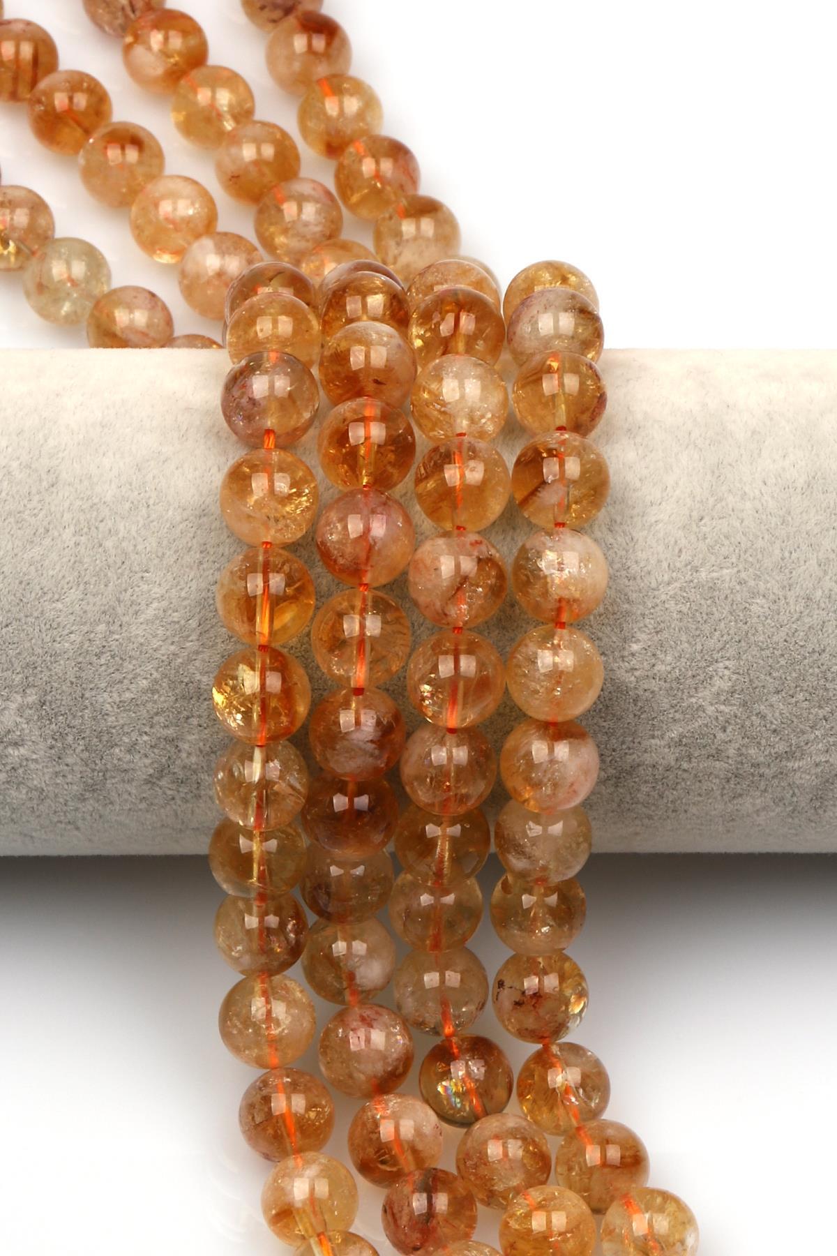 Sitrin (A Kalite) Doğal Taş Dizi 10 mm Küre Kesim