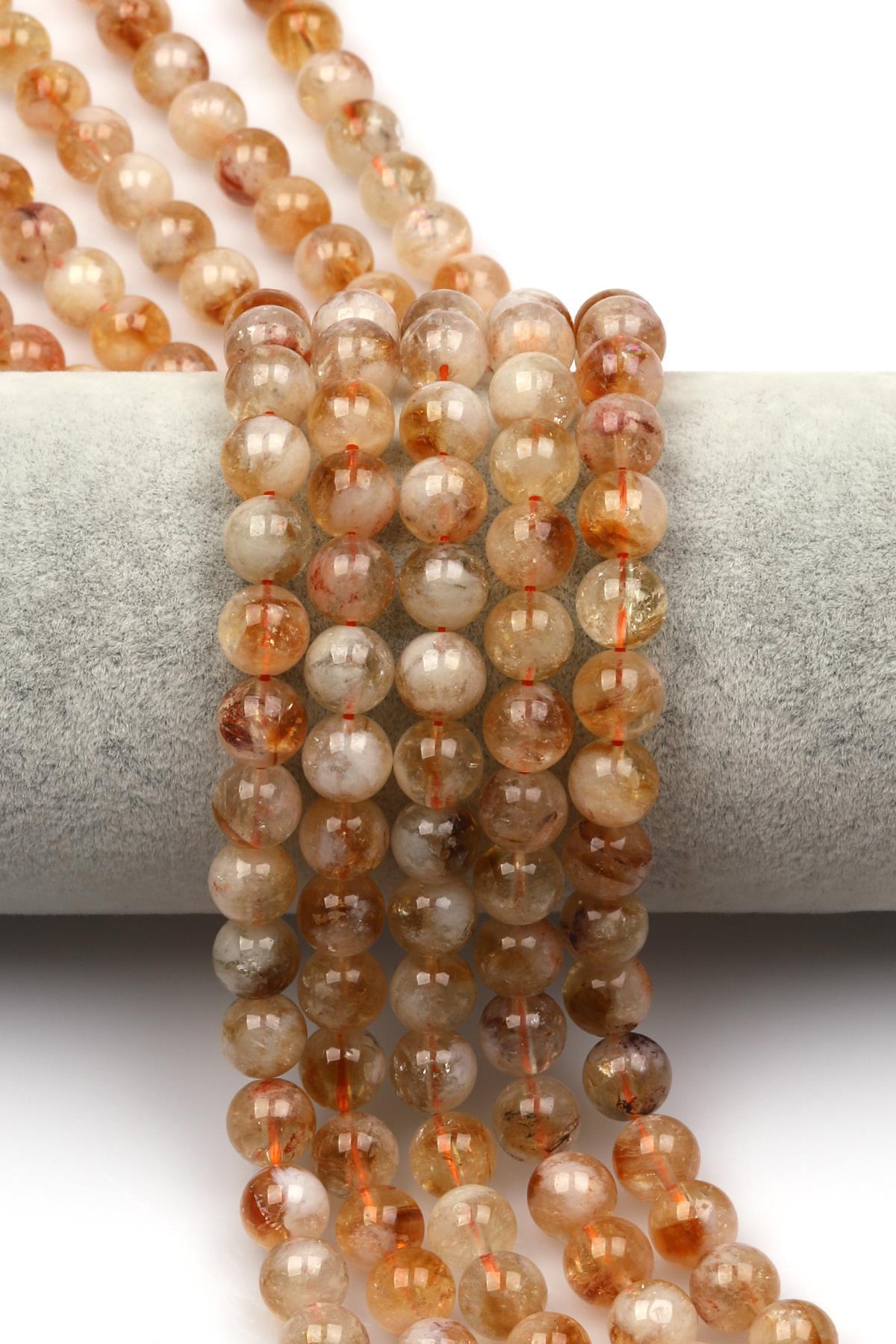 Sitrin (A Kalite) Doğal Taş Dizi 8 mm Küre Kesim