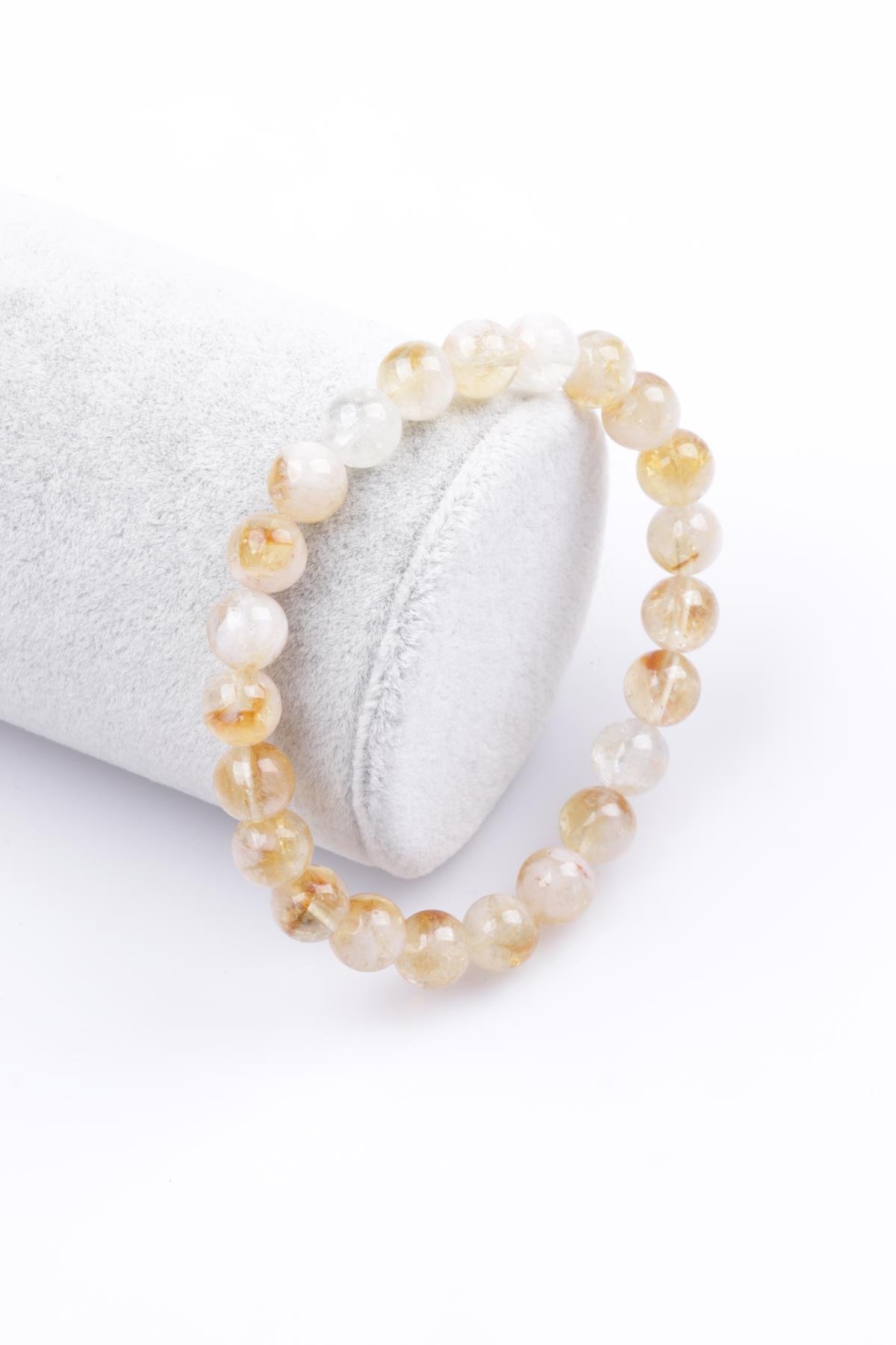 Sitrin Doğal Taş Bileklik 8 mm Küre Kesim