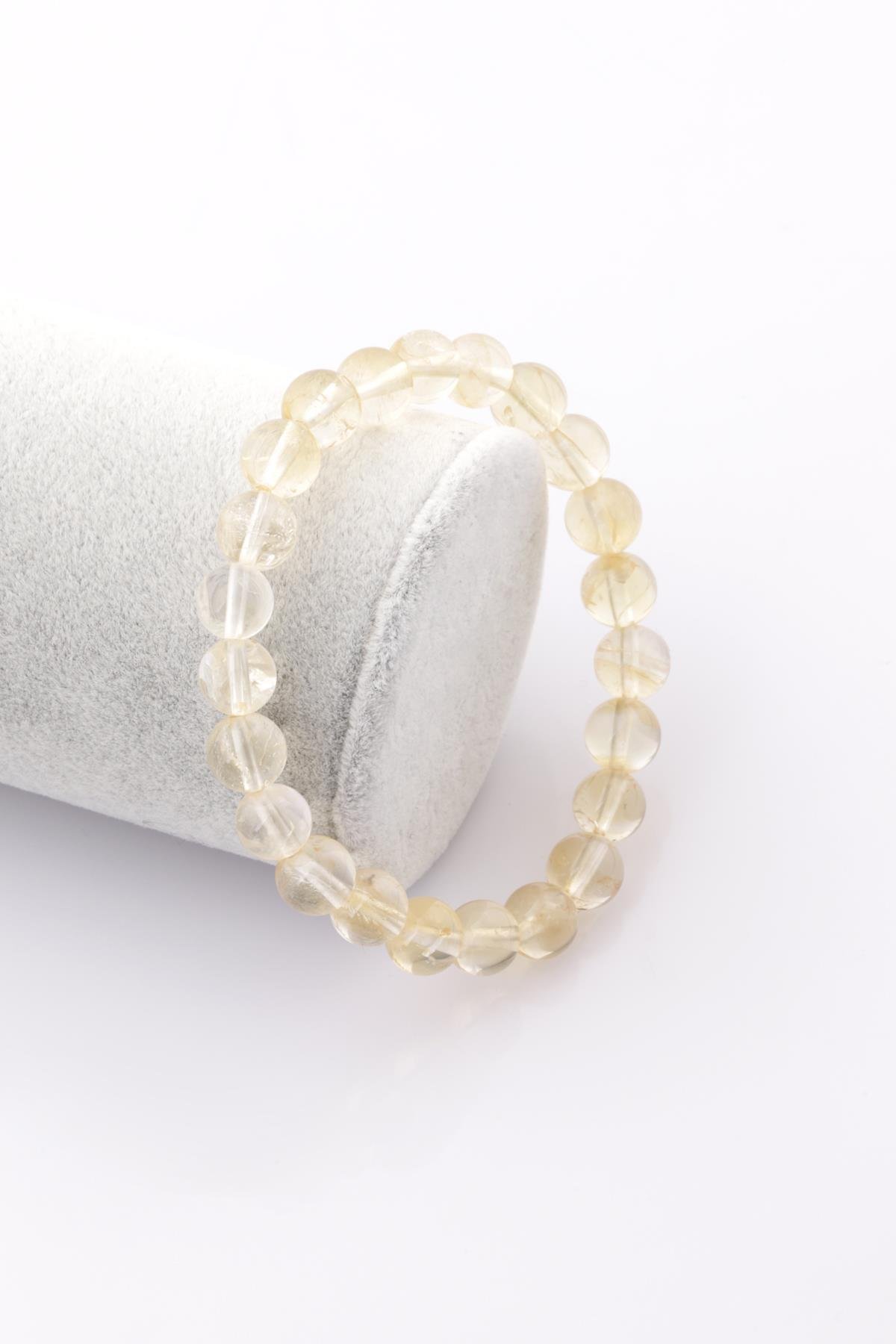 Sitrin Doğal Taş Bileklik 8 mm Küre Kesim