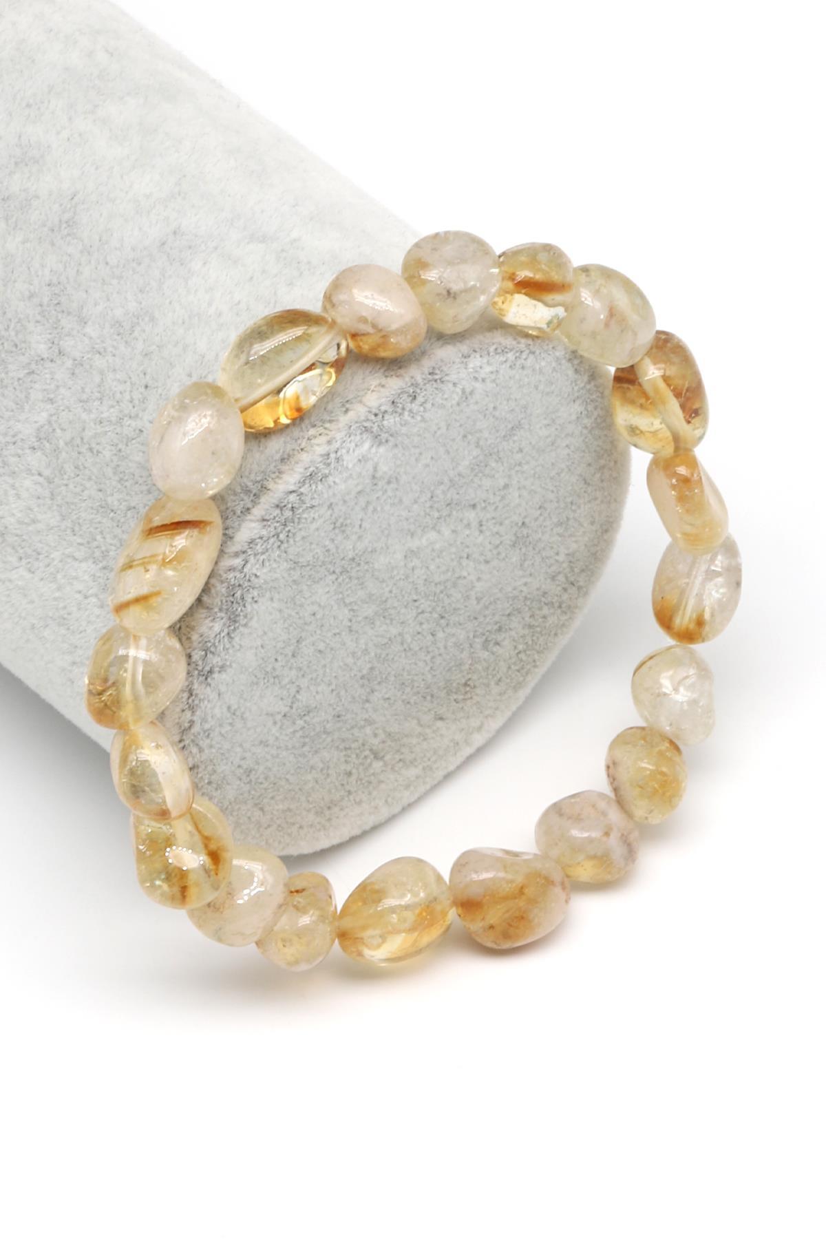 Sitrin Doğal Taş Bileklik 9 x 11 mm Özel Kesim