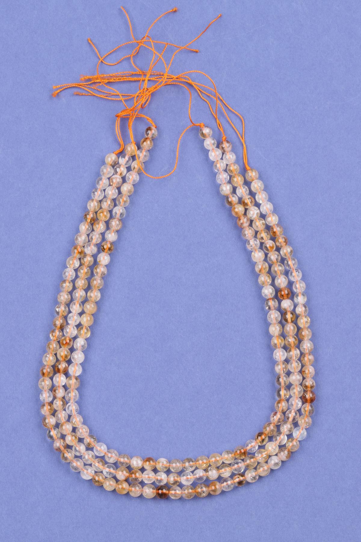 Sitrin Doğal Taş Dizi 6 mm Küre Kesim