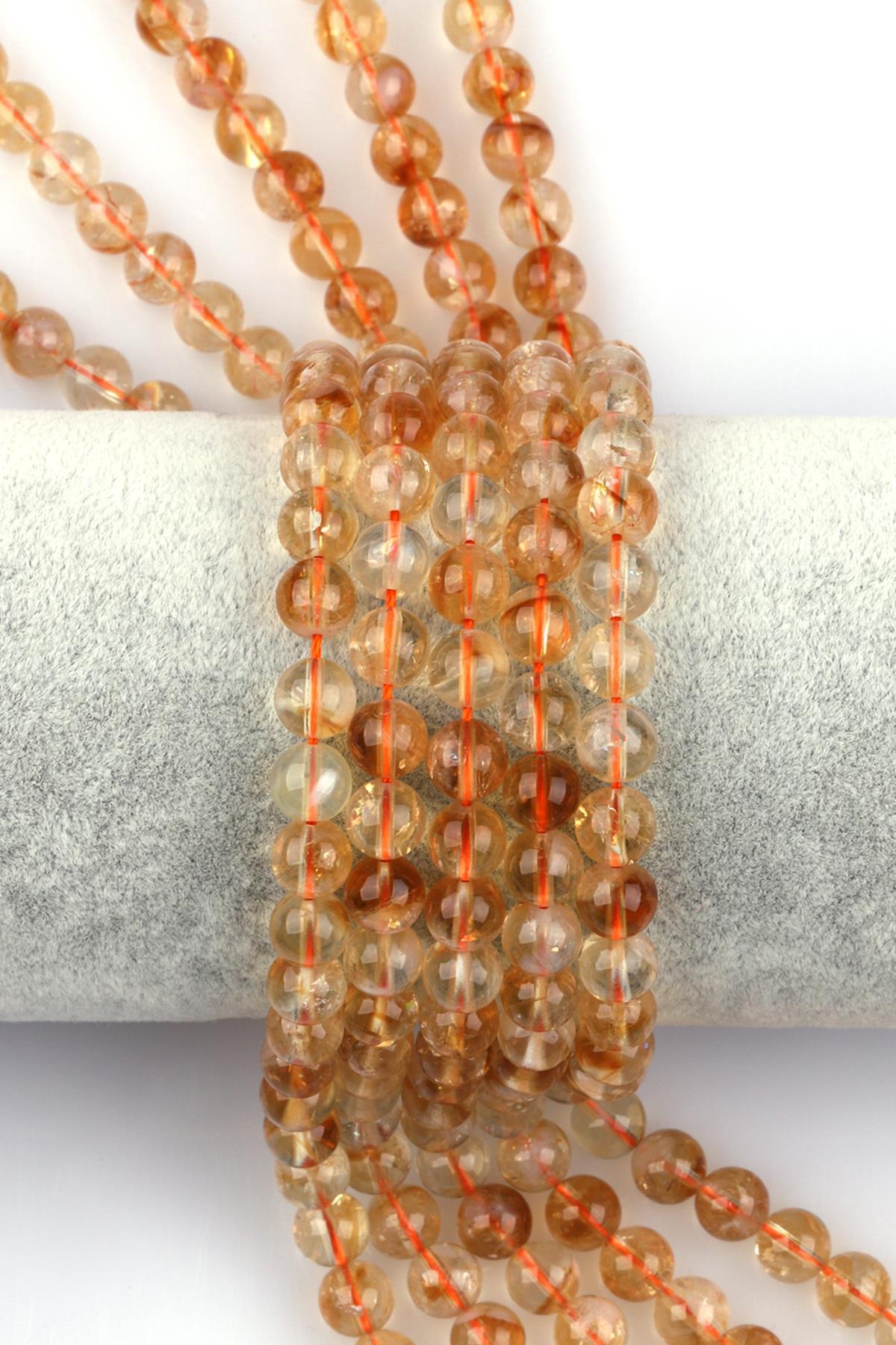 Sitrin Doğal Taş Dizi 6 mm Küre Kesim