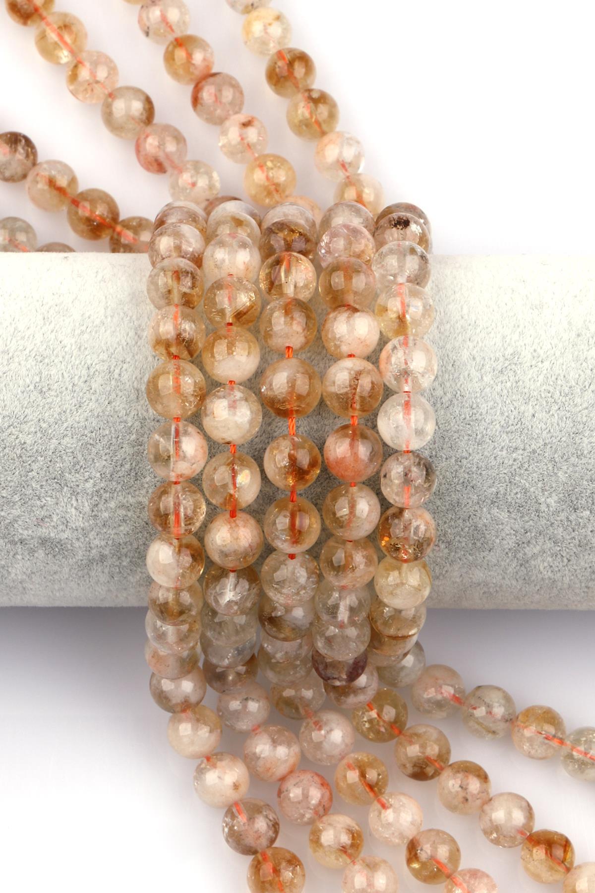 Sitrin Doğal Taş Dizi 8 mm Küre Kesim