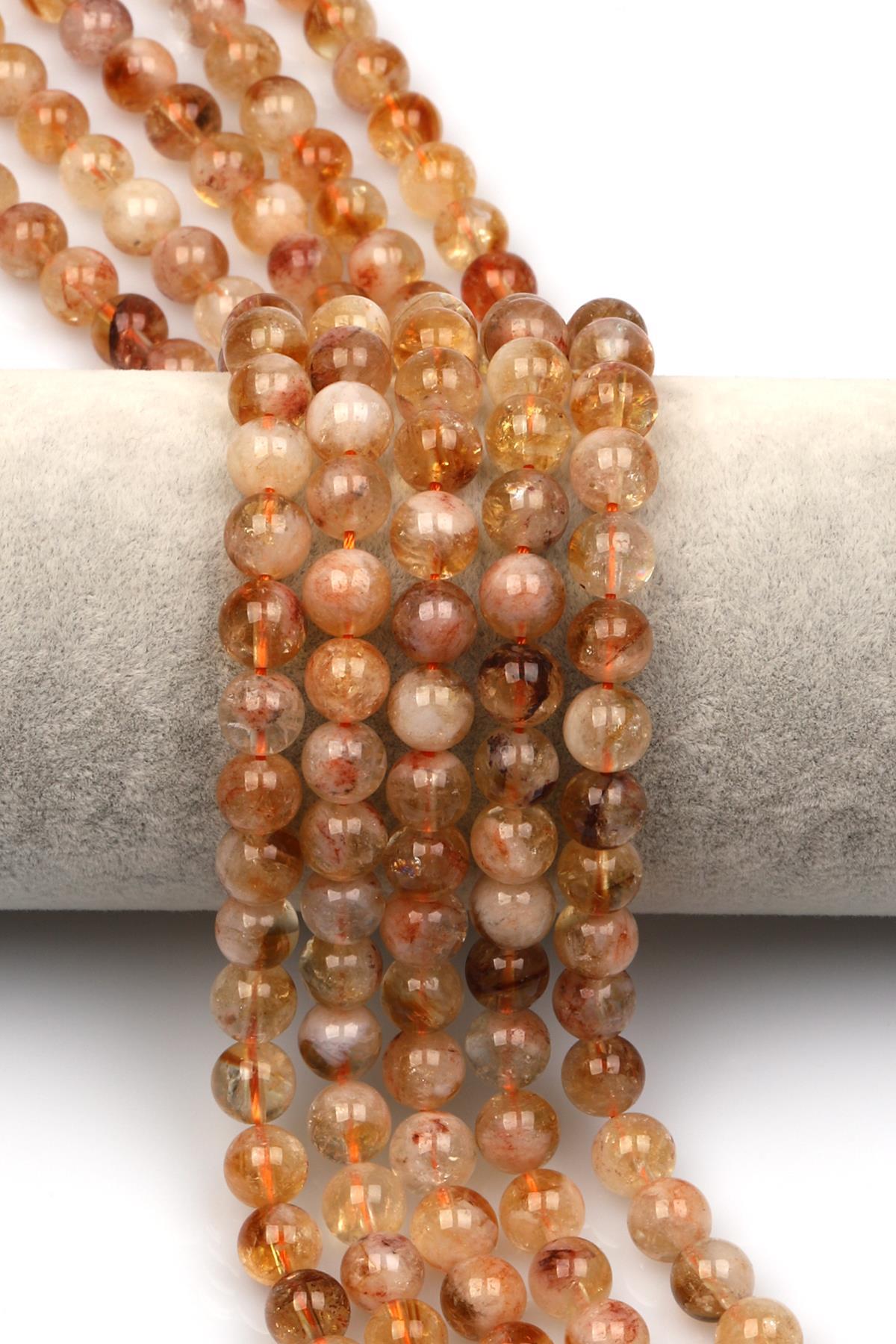 Sitrin Doğal Taş Dizi 8 mm Küre Kesim