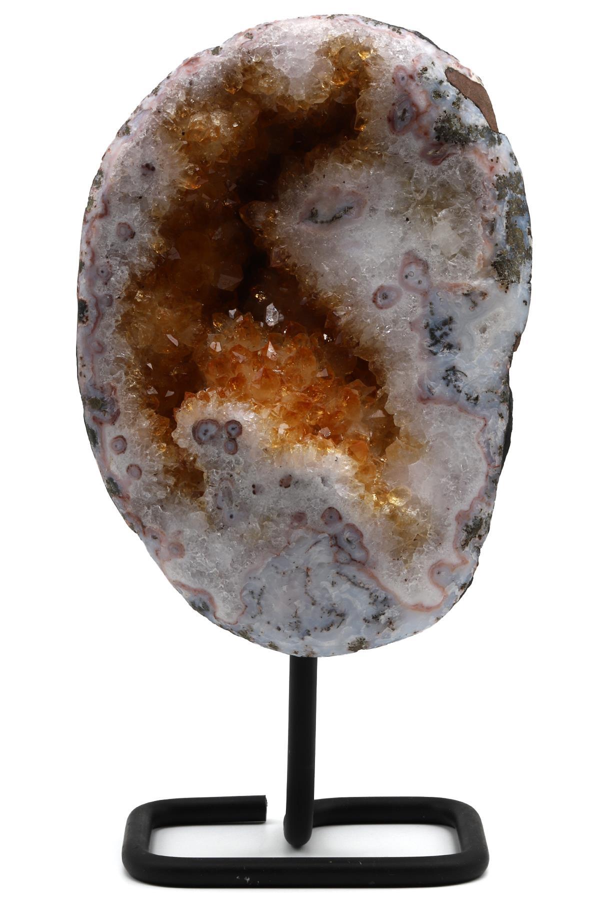 Sitrin Doğal Taş Standlı Ham Parça