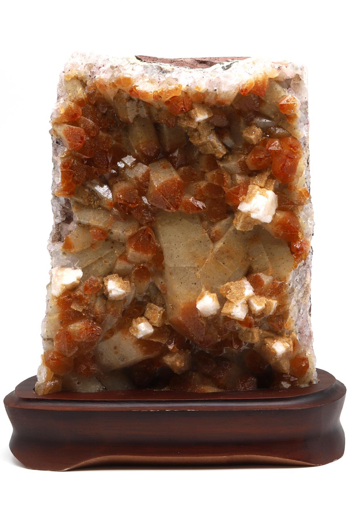 Sitrin Doğal Taş Standlı Ham Parça