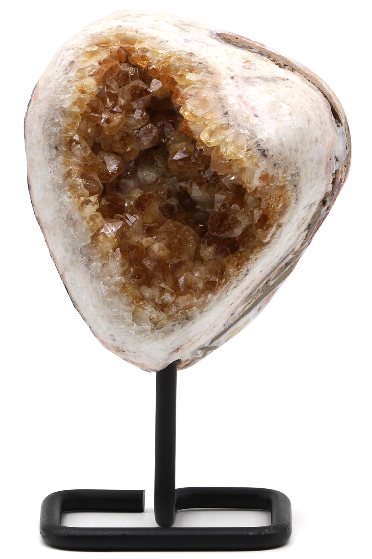 Sitrin Doğal Taş Standlı Ham Parça - 1627 Gr.