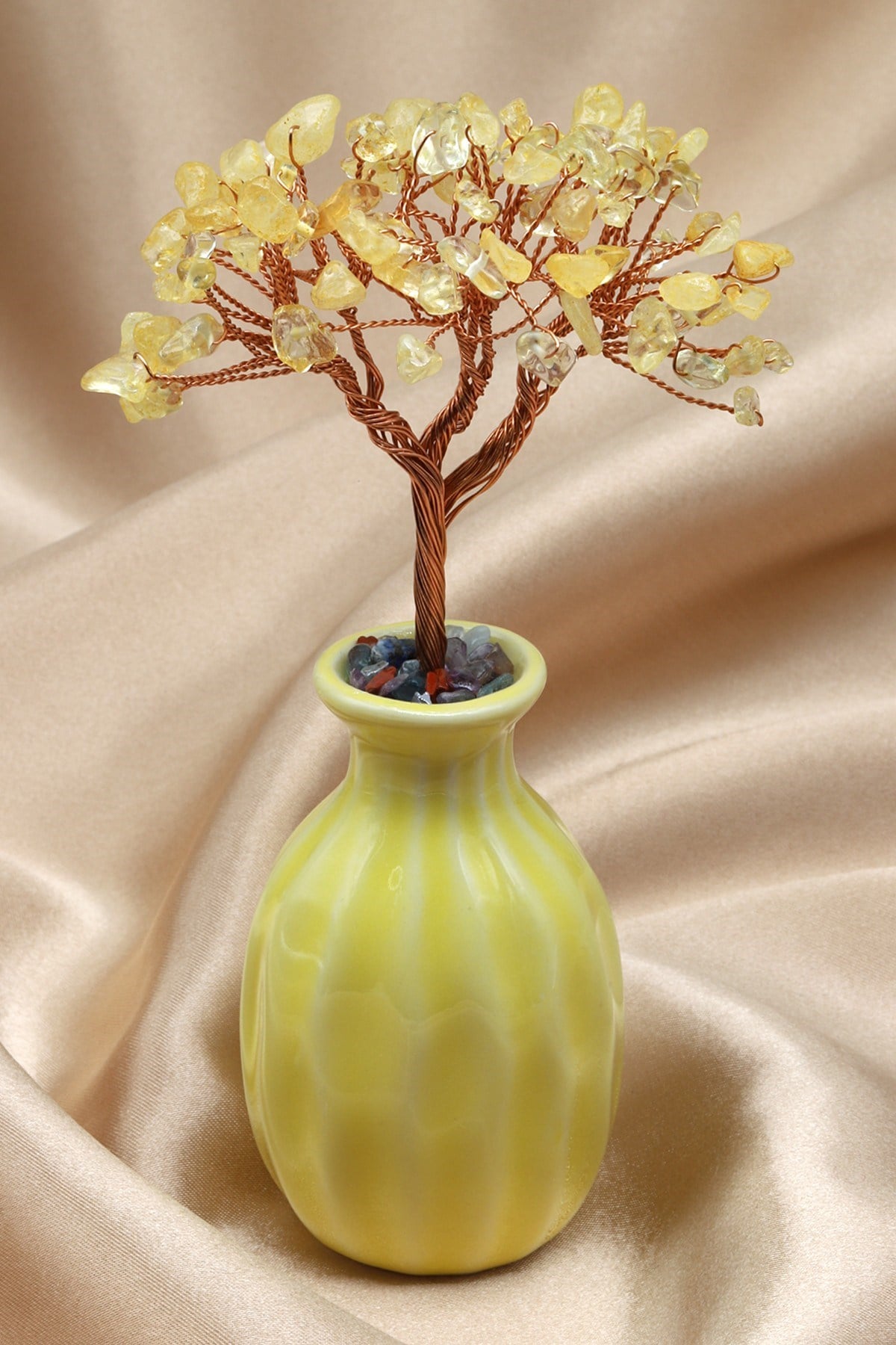 Sitrin Doğal Taş Tel Sarmalı Ağaç - DT-3248