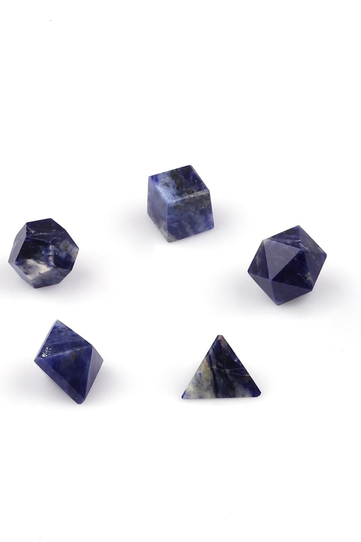 Sodalit Doğal Taş Platonik Set