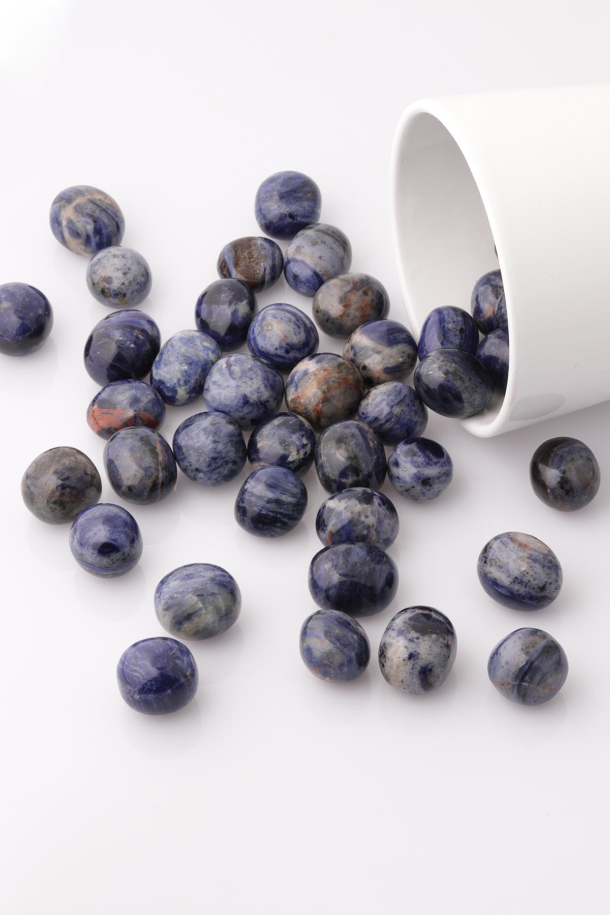 Sodalit Doğal Taş Tamburlanmış Parça - Tımbıl