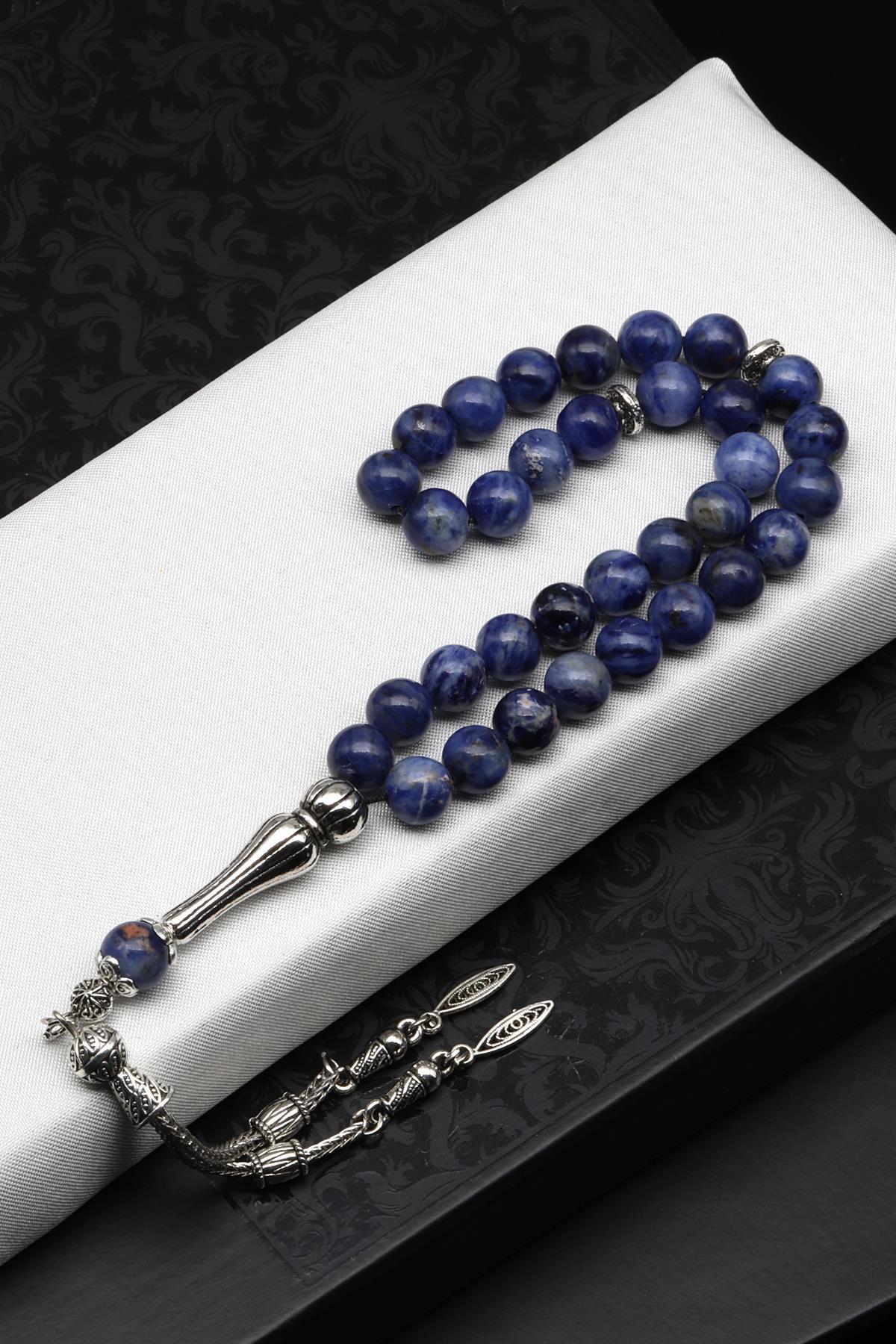 Sodalit Doğal Taş Tesbih 8 mm Küre Kesim