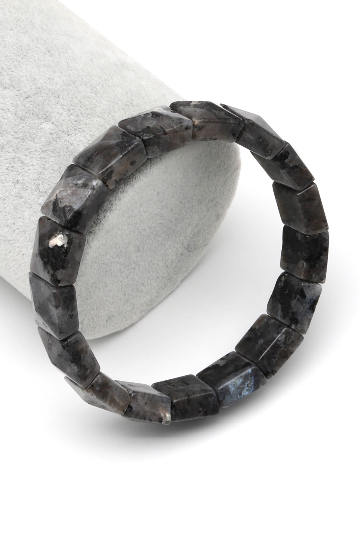 Spektrolit Doğal Taş Bileklik 12 x 12 mm Özel Kesim - BLK-2413