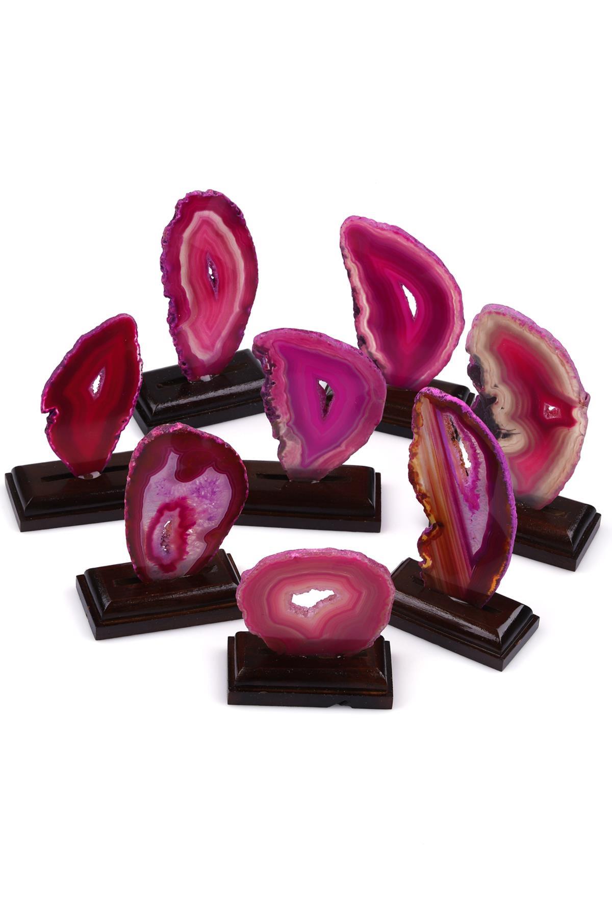 Standlı Akik Doğal Taş Plaka