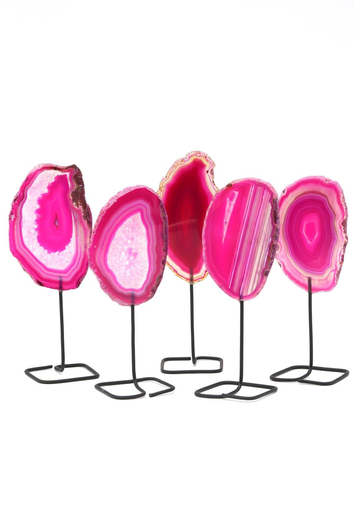 Standlı Akik Doğal Taş Plaka