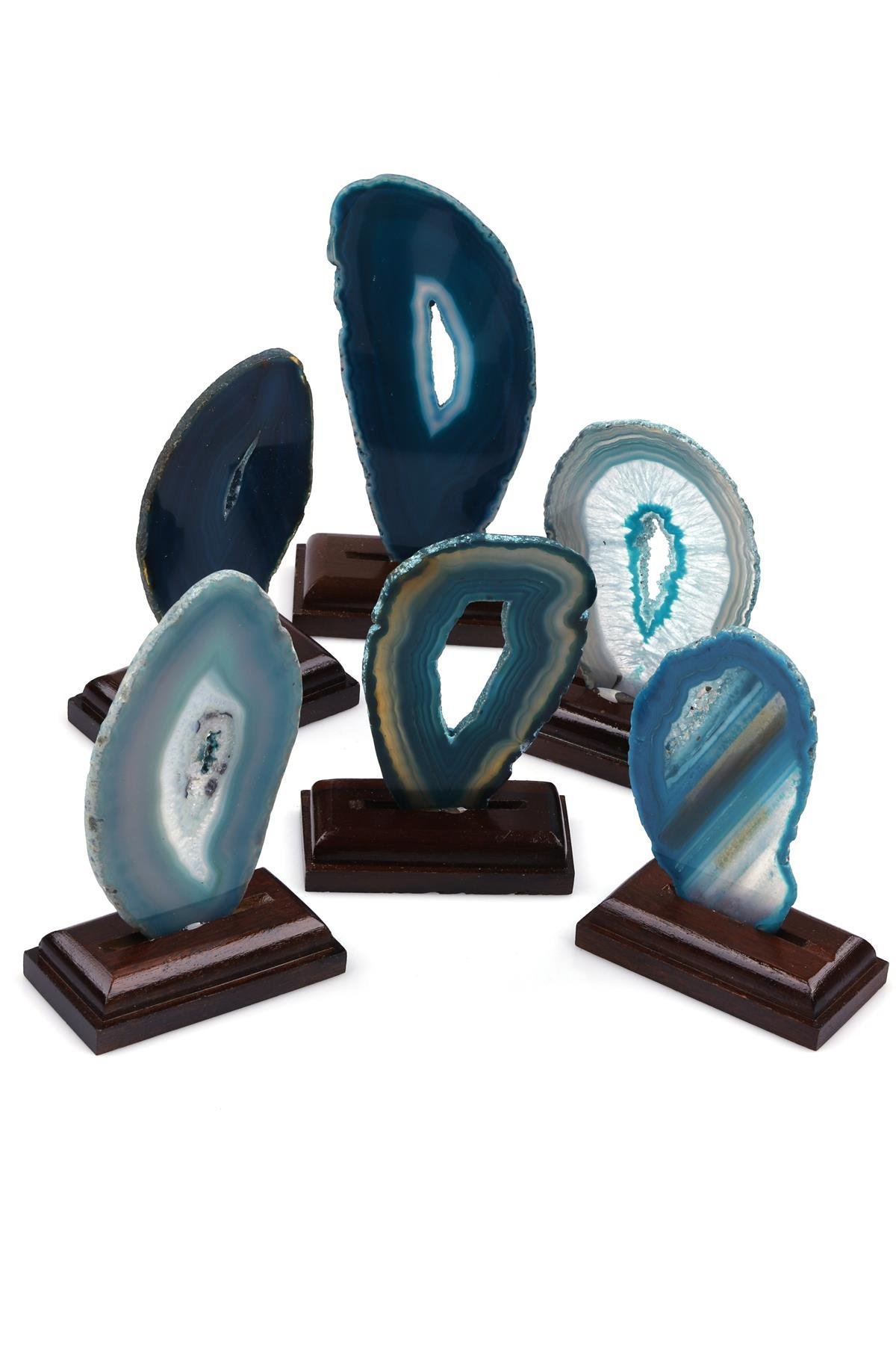 Standlı Akik Doğal Taş Plaka