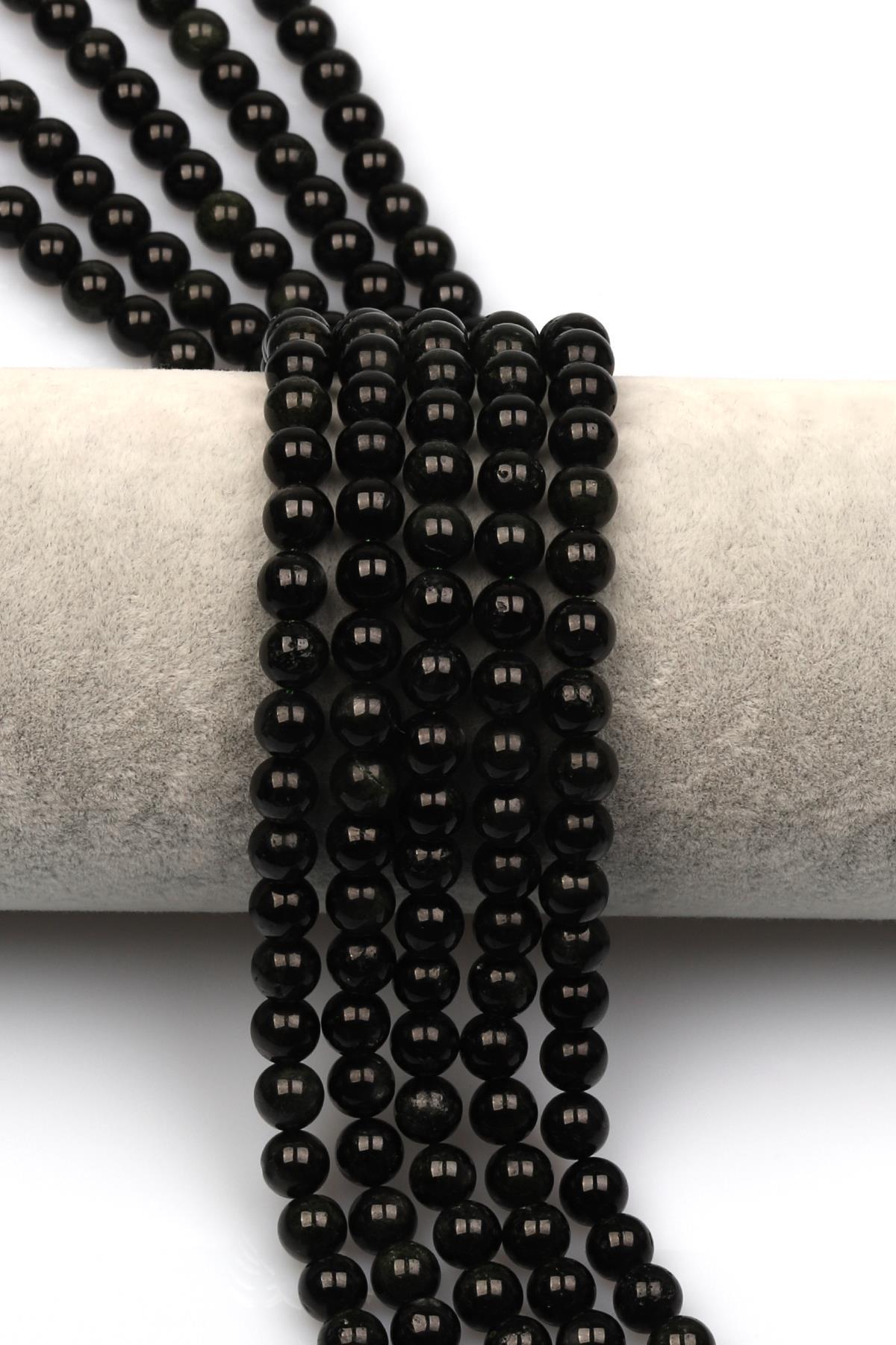 Star Diopsit Doğal Taş Dizi 6 mm Küre Kesim