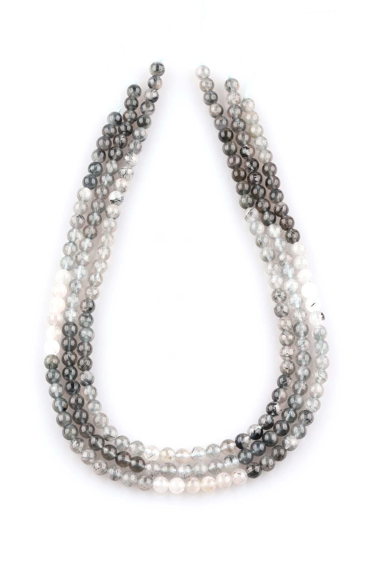 Süzme Rutilli Kuvars Doğal Taş Dizi 6 mm Küre Kesim