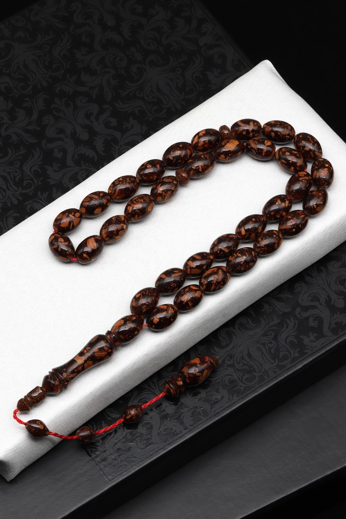 Tarçın Ağacı Kabuğu Tesbih 8 x 12 mm Beyzi Kesim - 23 Gr.
