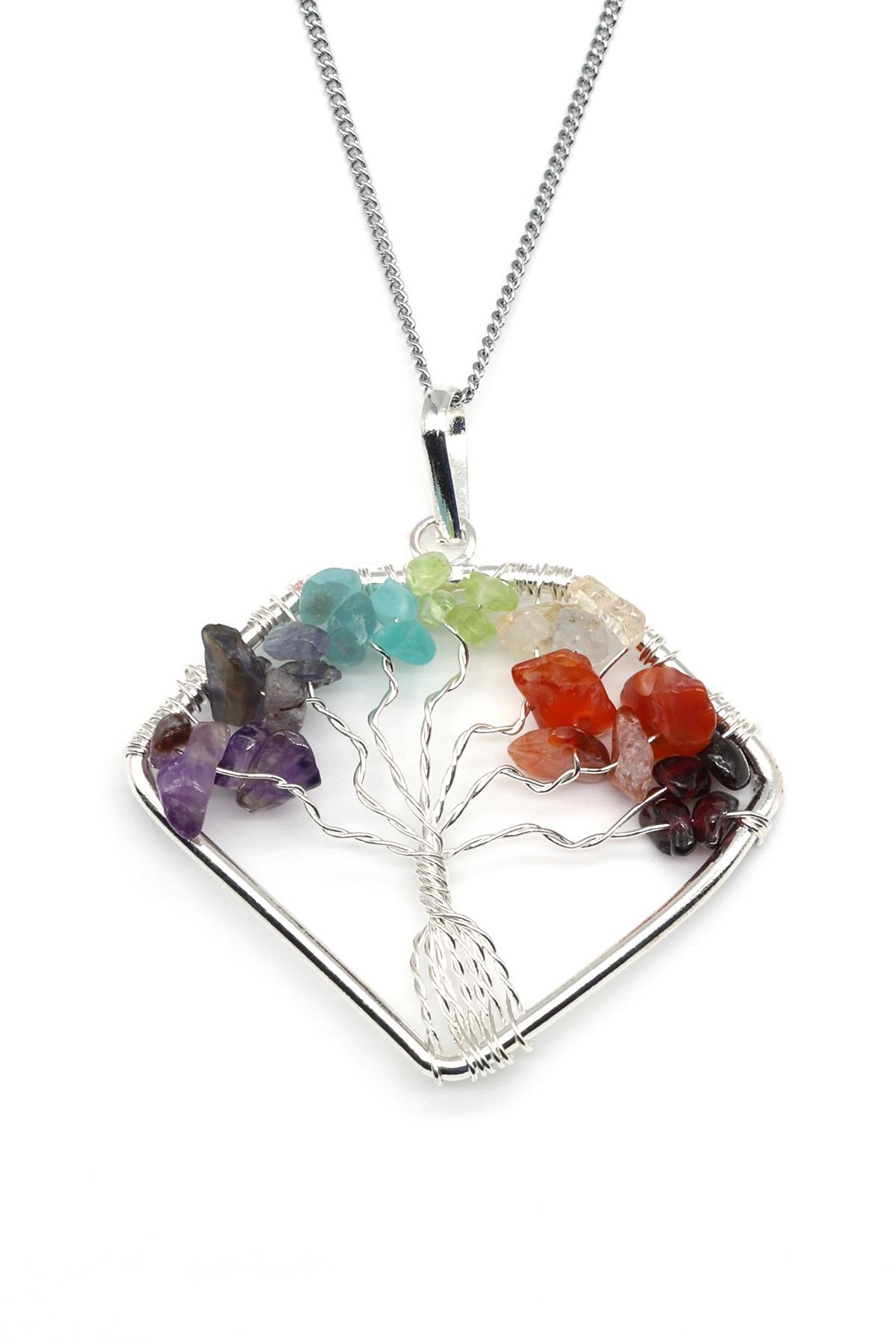 Tel Sarmalı Çakra Doğal Taş Kolye