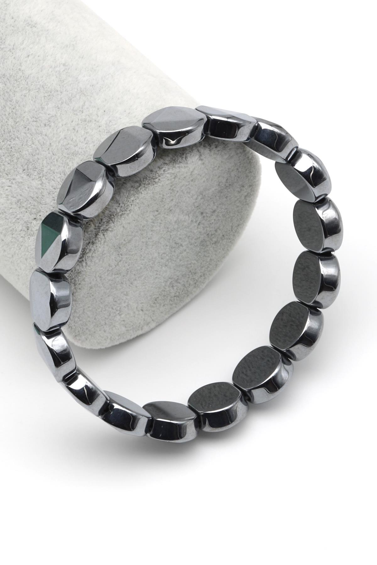 Terahertz Doğal Taş Bileklik 12 x 12 mm Özel Kesim