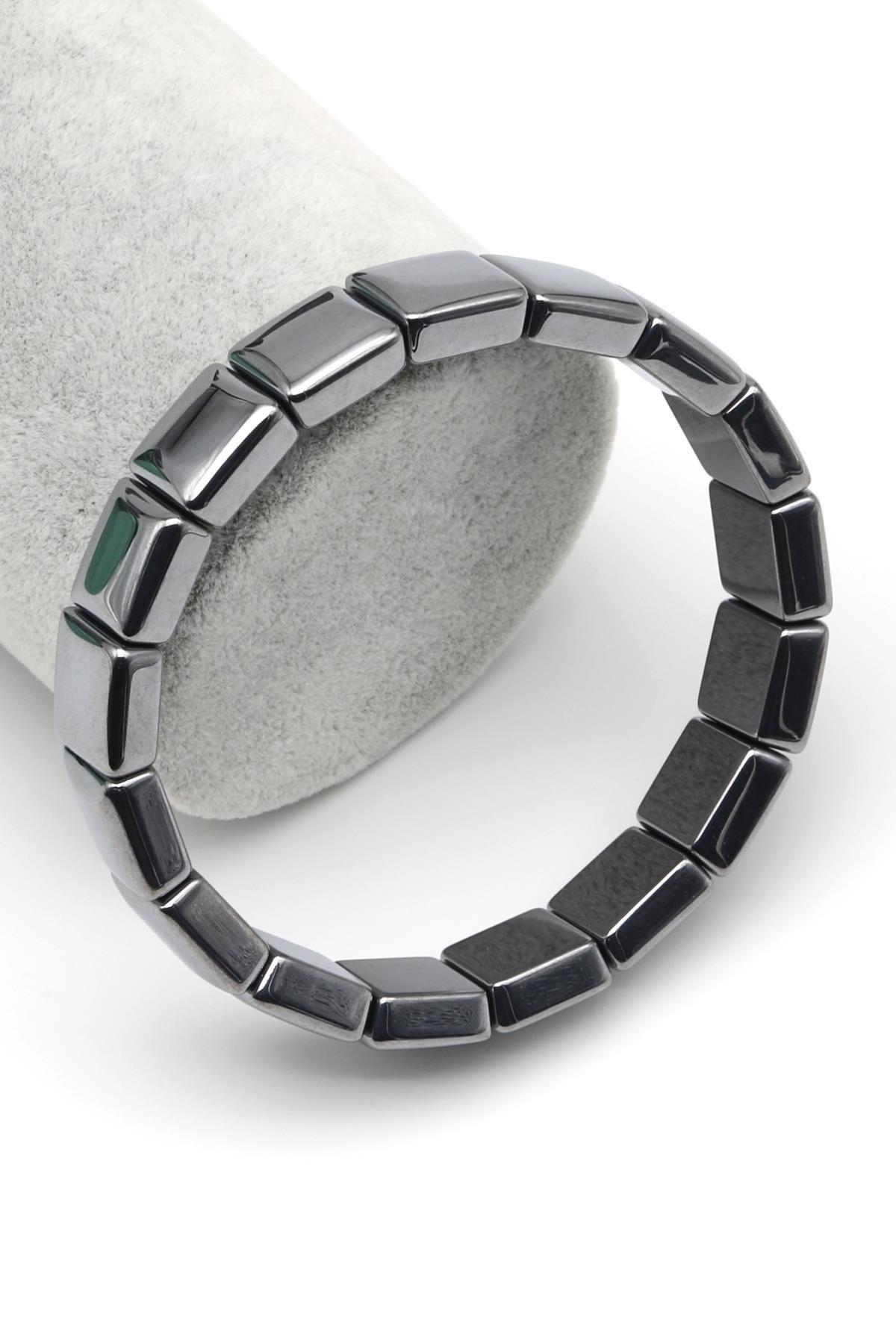 Terahertz Doğal Taş Bileklik 12 x 12 mm Özel Kesim