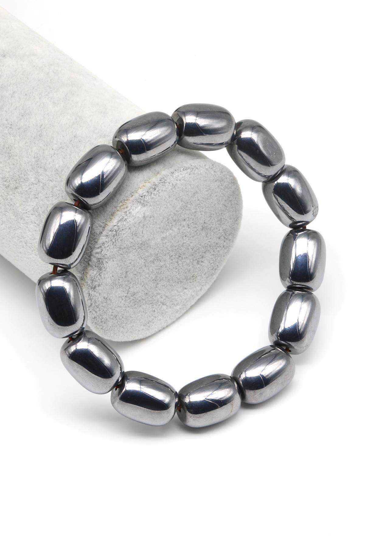 Terahertz Doğal Taş Bileklik 12 x 16 mm Özel Kesim