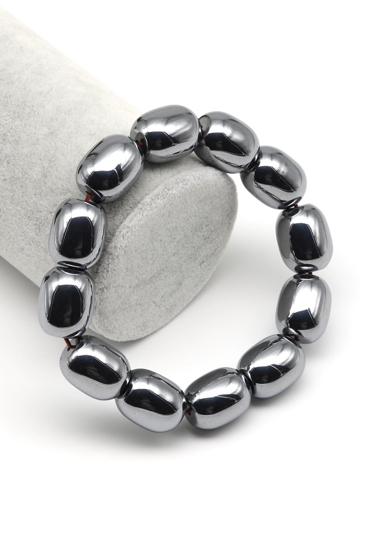 Terahertz Doğal Taş Bileklik 14 x 17 mm Özel Kesim