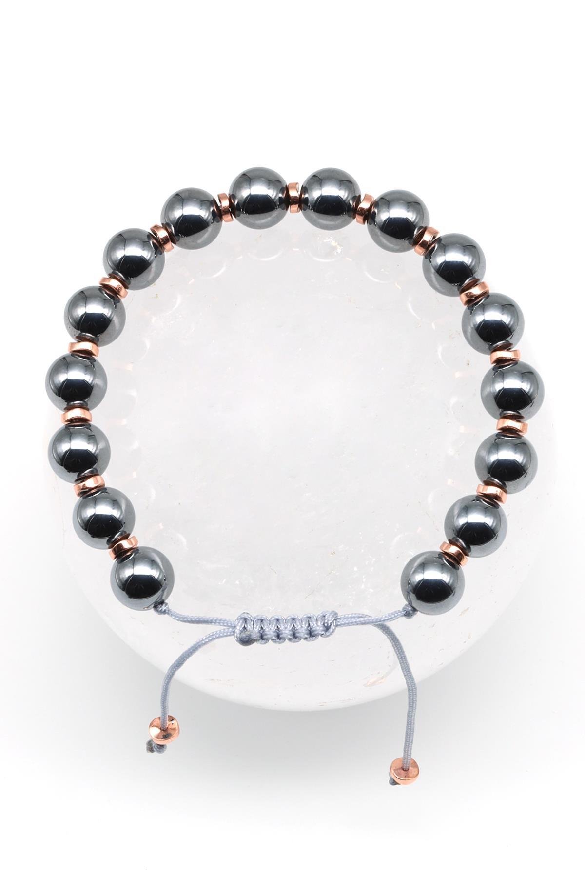 Terahertz Doğal Taş Makrome Örme Bileklik Küre Kesim