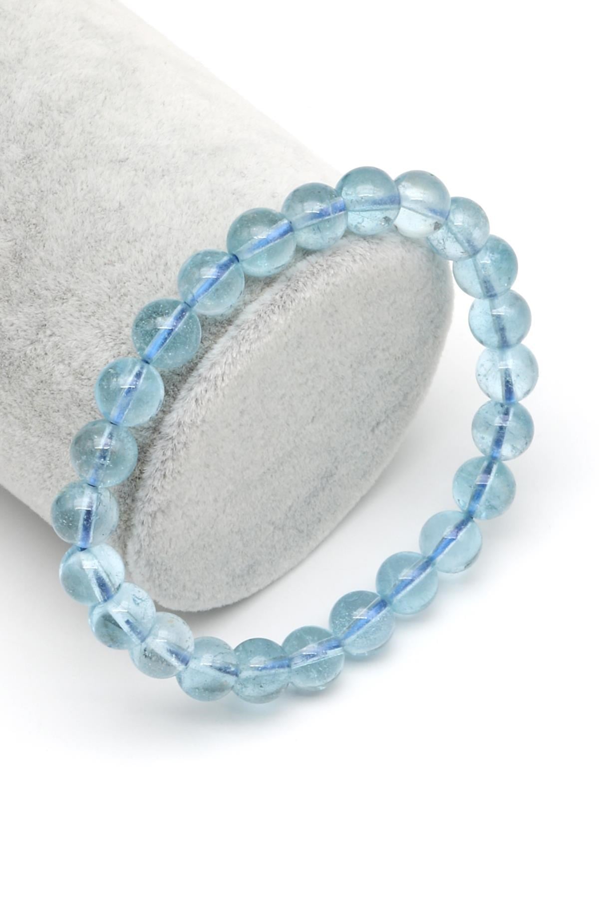 Topaz Doğal Taş Bileklik 6 mm Küre Kesim - BLK-2004