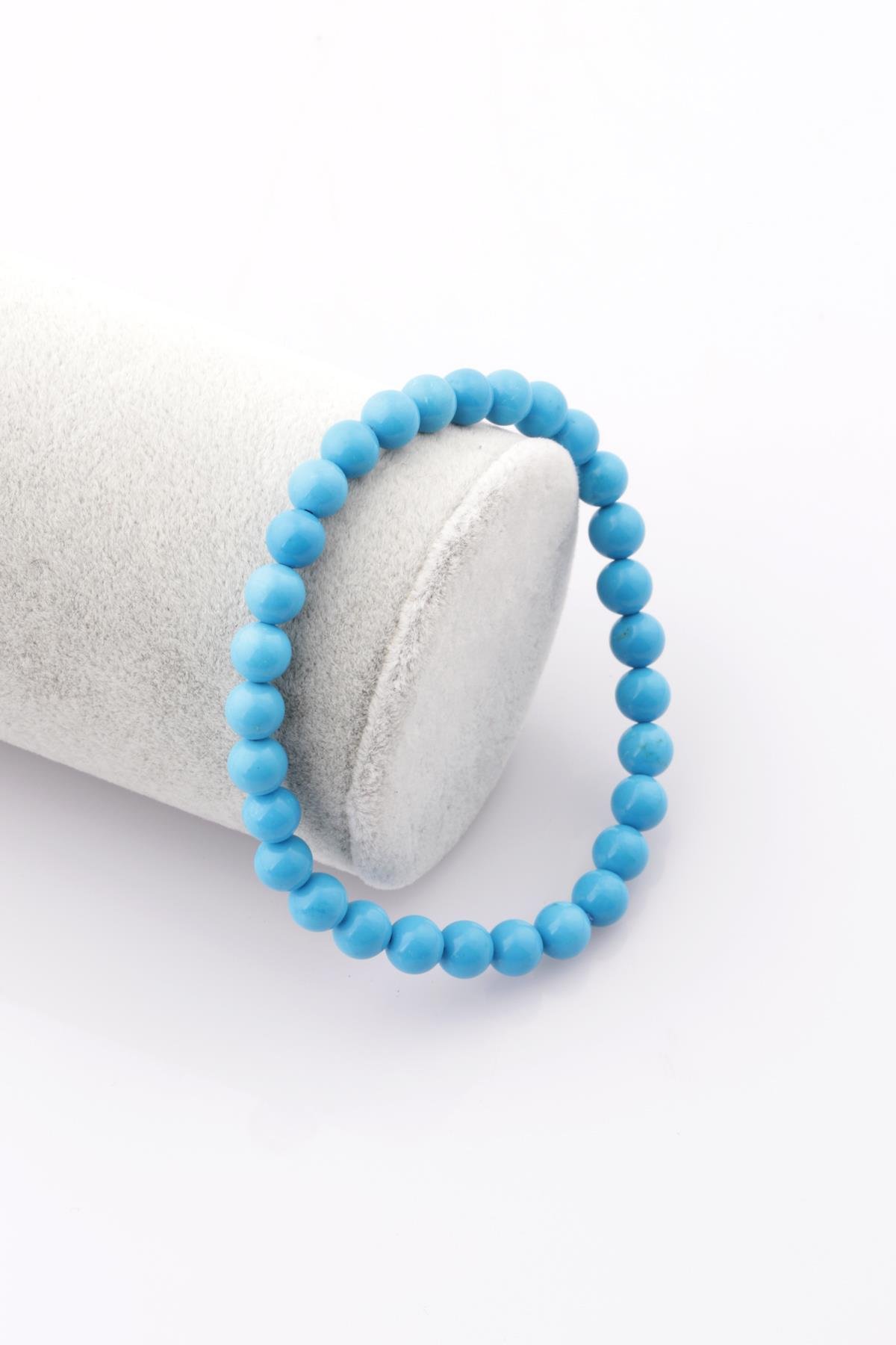 Turkuaz Doğal Taş Bileklik 6 mm Küre Kesim