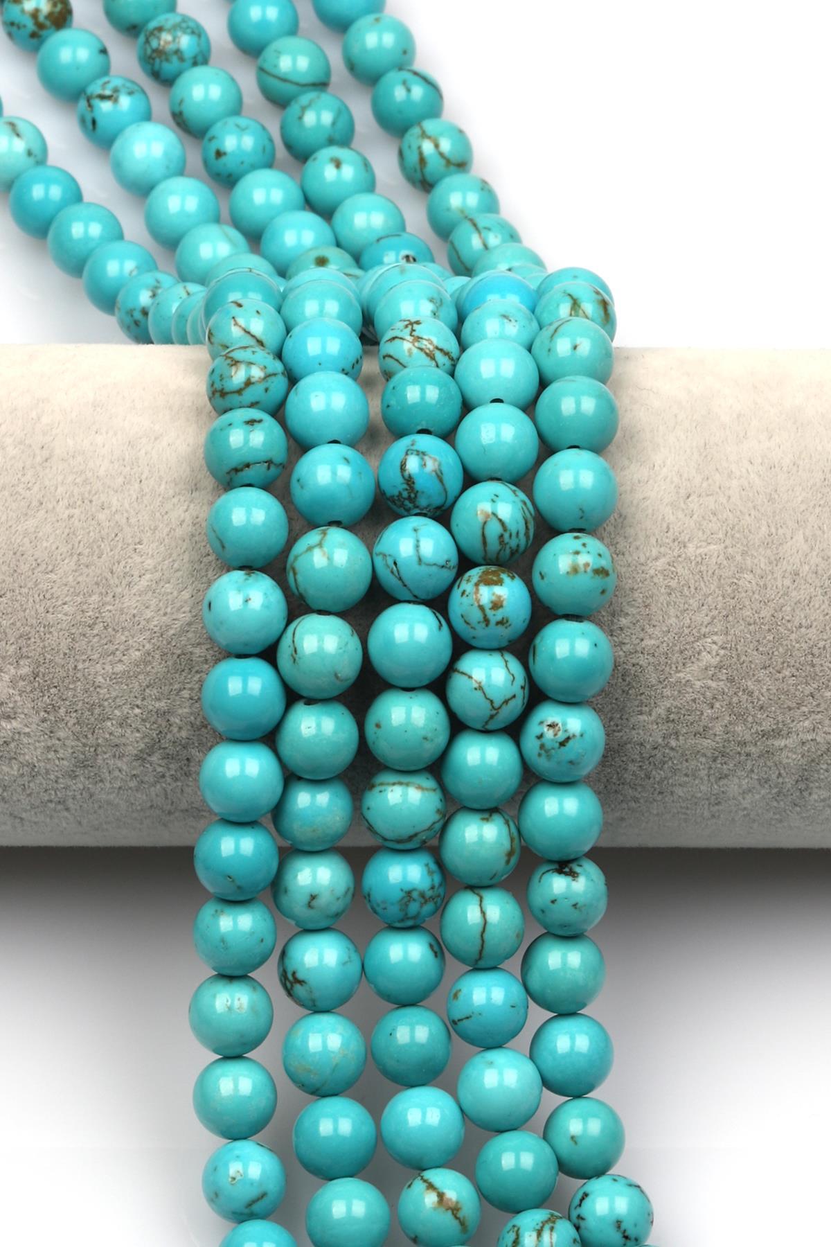 Turkuaz Doğal Taş Dizi 8 mm Küre Kesim