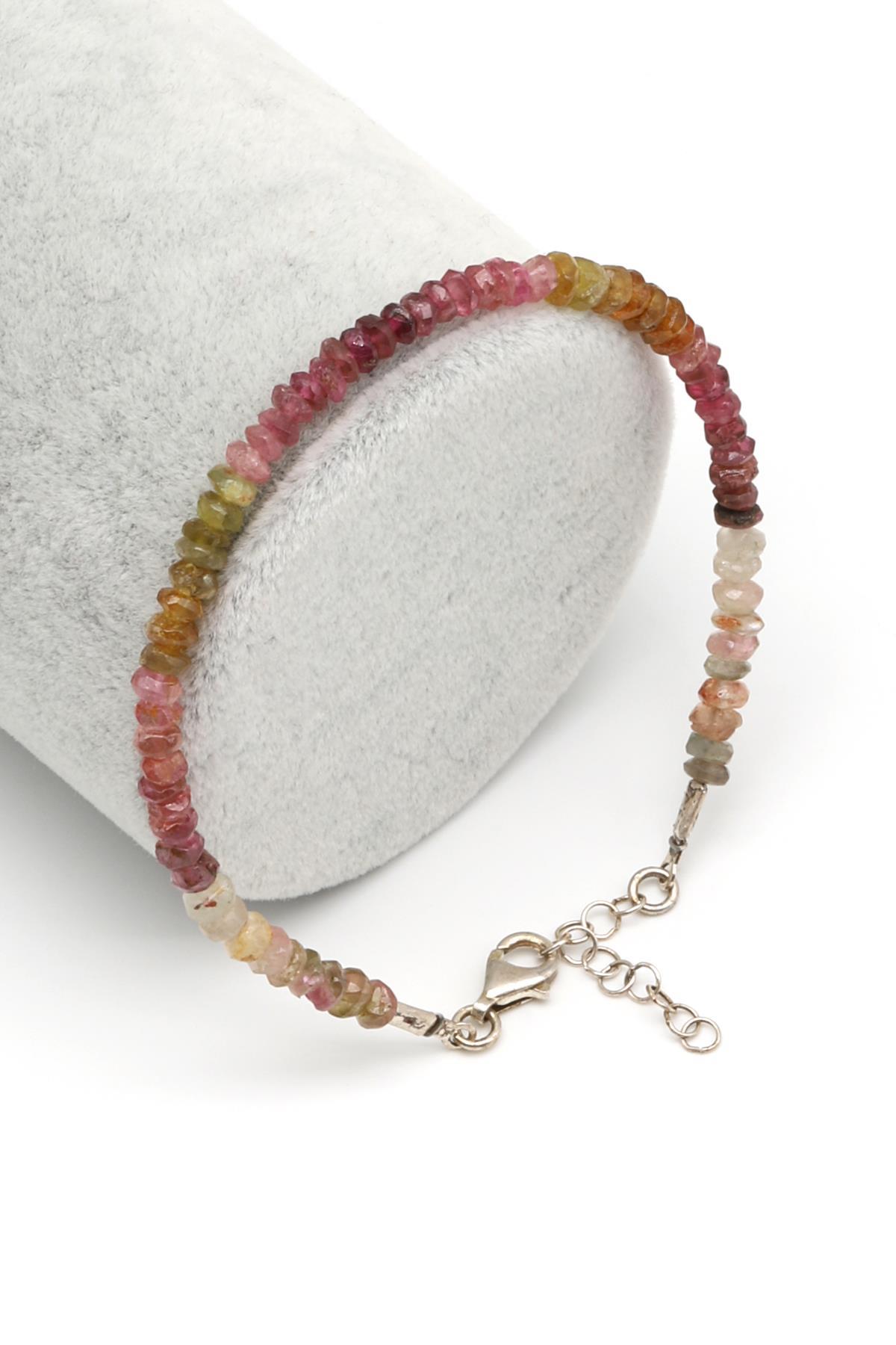 Turmalin Doğal Taş 925 Ayar Gümüş Bileklik