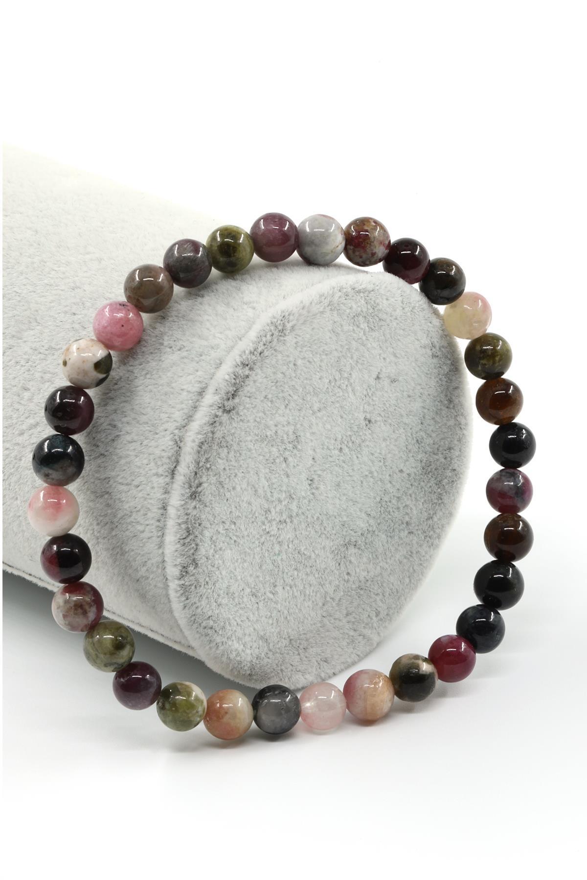 Turmalin Doğal Taş Bileklik 6 mm Küre Kesim