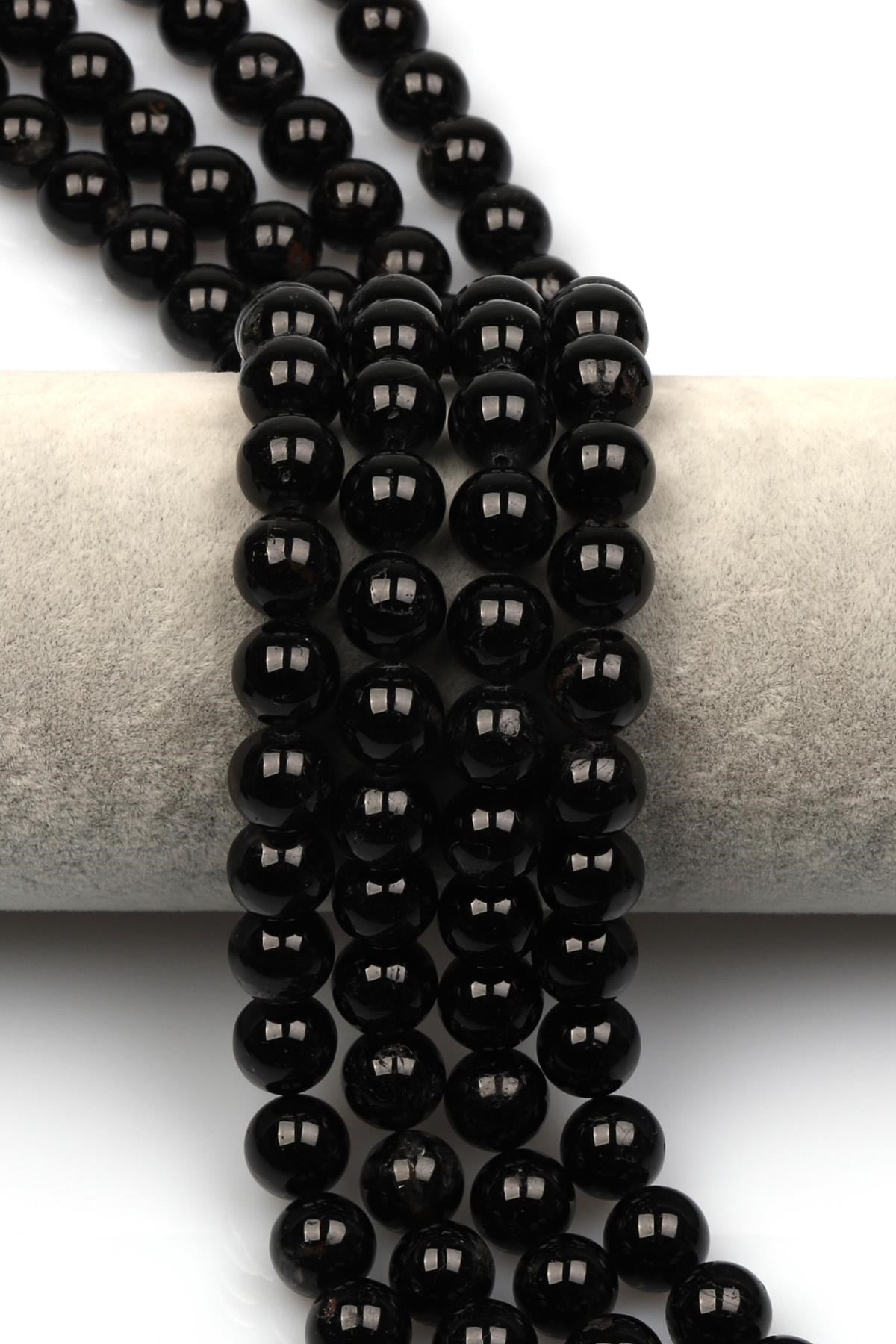 Turmalin Doğal Taş Dizi 10 mm Küre Kesim