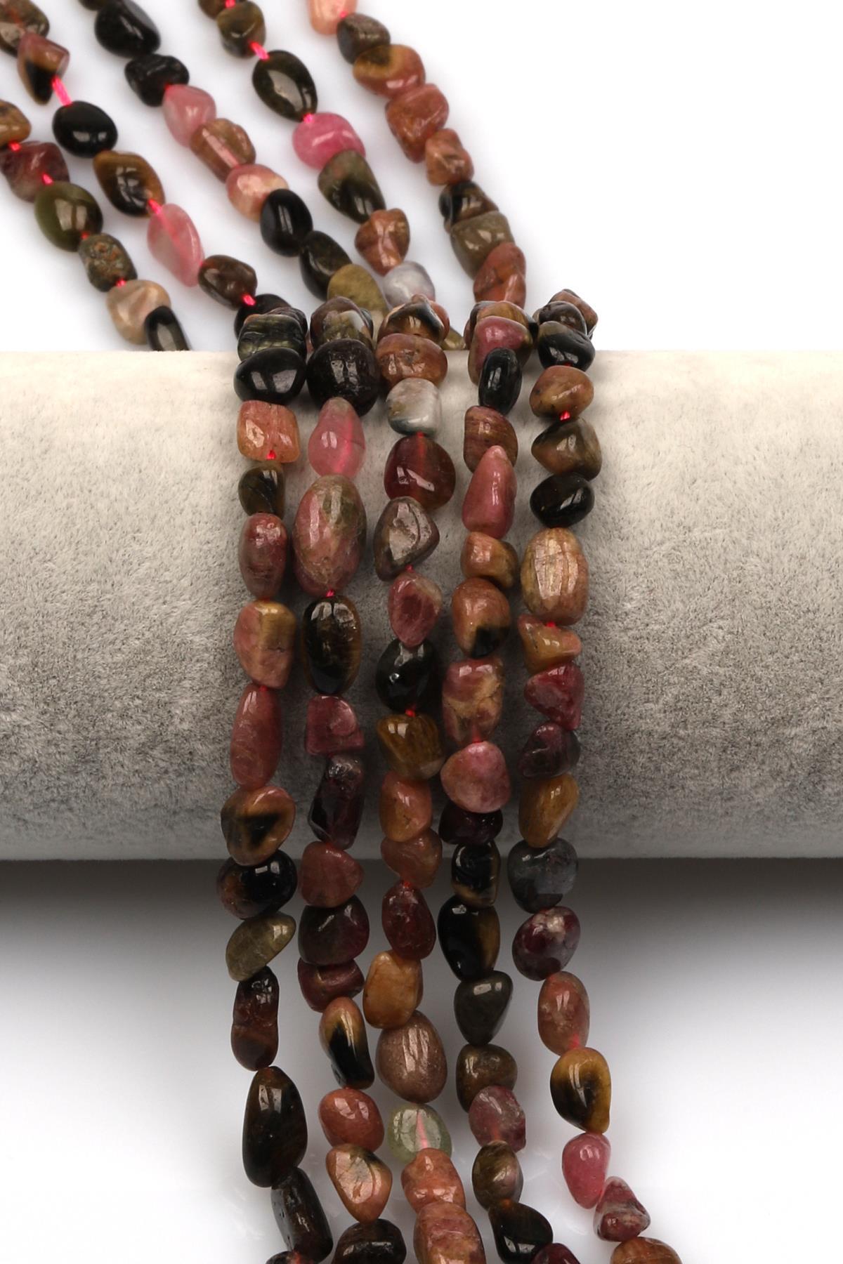 Turmalin Doğal Taş Dizi 4 x 11 mm Mercimek Kesim