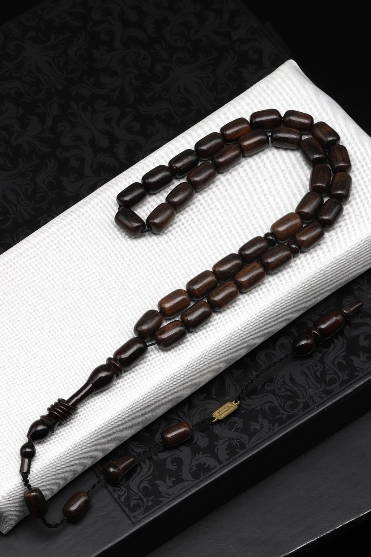 Usta İşçilikli Abanoz Ağacı Tesbih 6 x 11 mm Kapsül Kesim