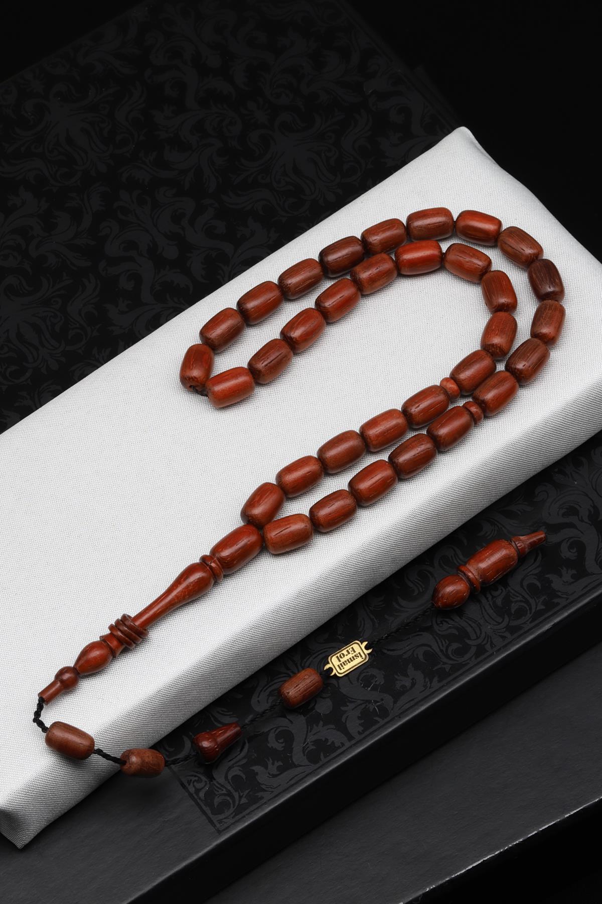 Usta İşçilikli Kan Ağacı Tesbih 7 x 10 mm Kapsül Kesim