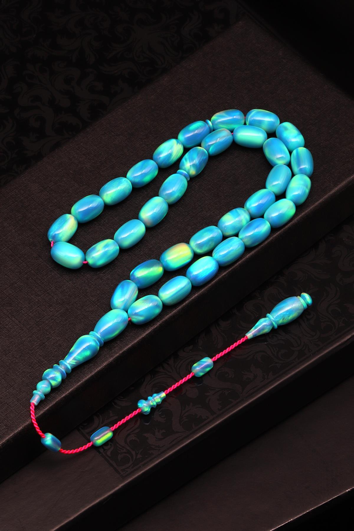 Usta İşçilikli Koleksiyonluk Opal Tesbih 7 x 11 mm Kapsül Kesim