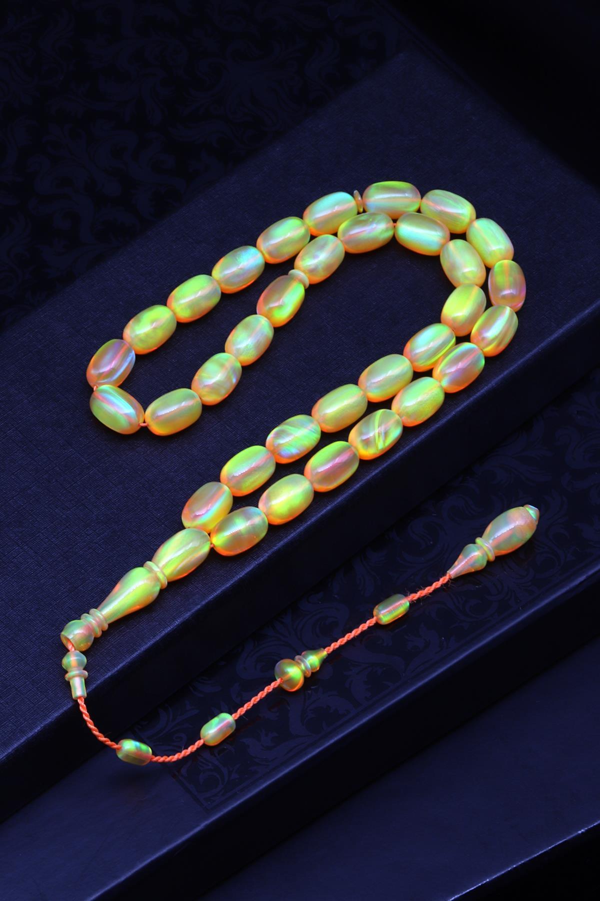 Usta İşçilikli Koleksiyonluk Opal Tesbih 7 x 11 mm Kapsül Kesim