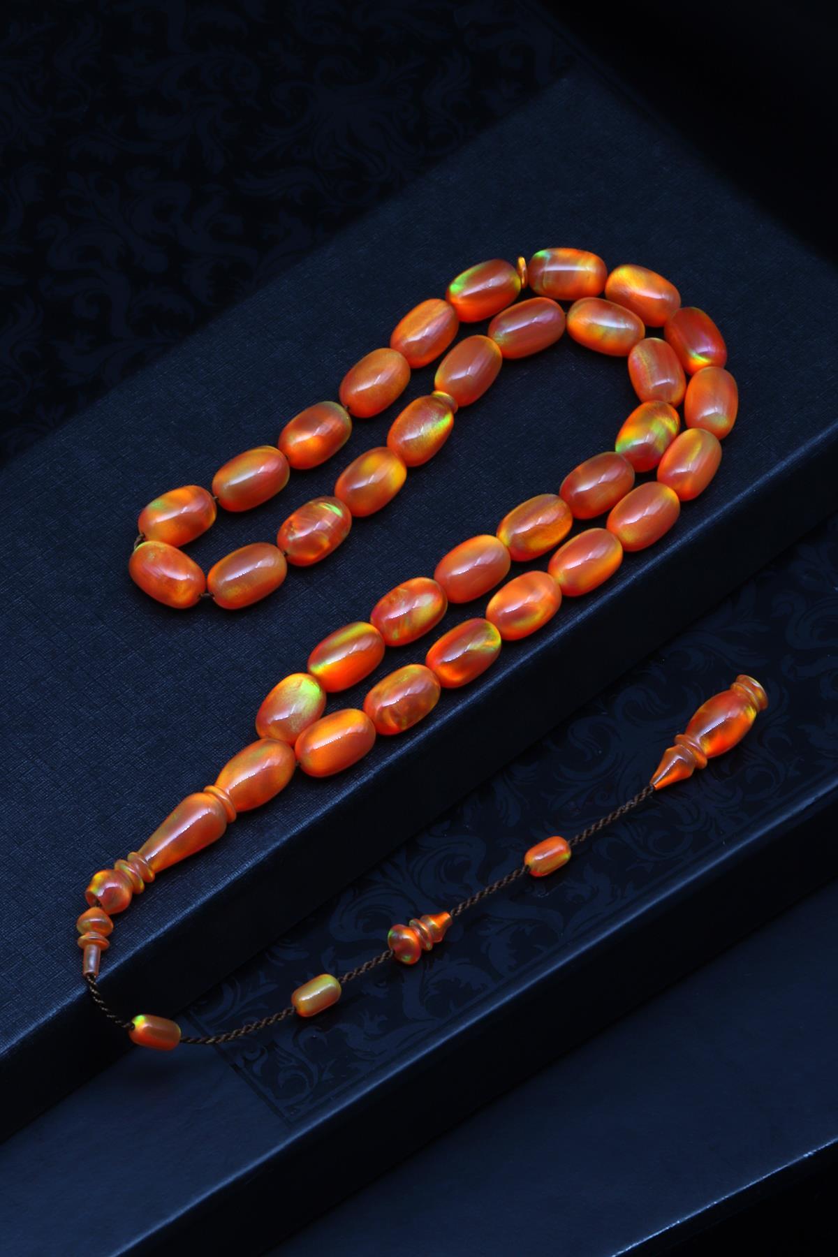 Usta İşçilikli Koleksiyonluk Opal Tesbih 7 x 11 mm Kapsül Kesim