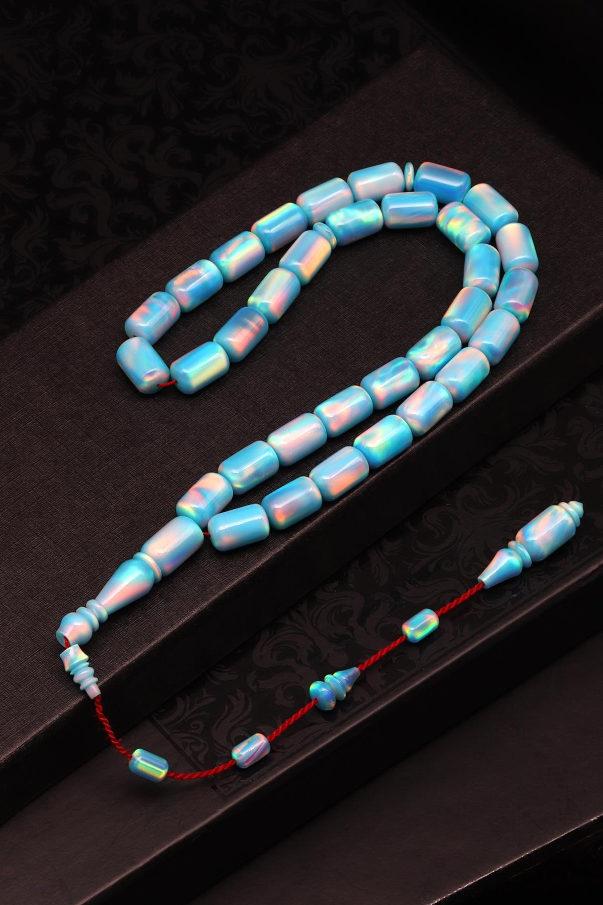 Usta İşçilikli Koleksiyonluk Opal Tesbih 7 x 11 mm Kapsül Kesim