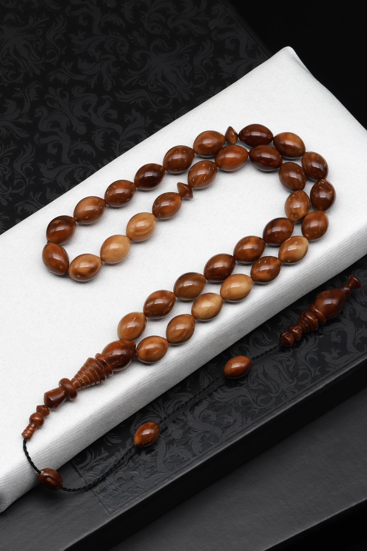 Usta İşçilikli Kuka Ağacı Tesbih 8 x 12 mm Arpa Kesim