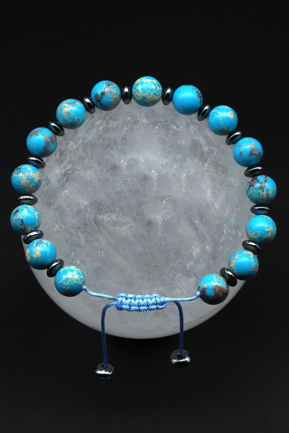 Varisit Doğal Taş Makrome Örme Bileklik