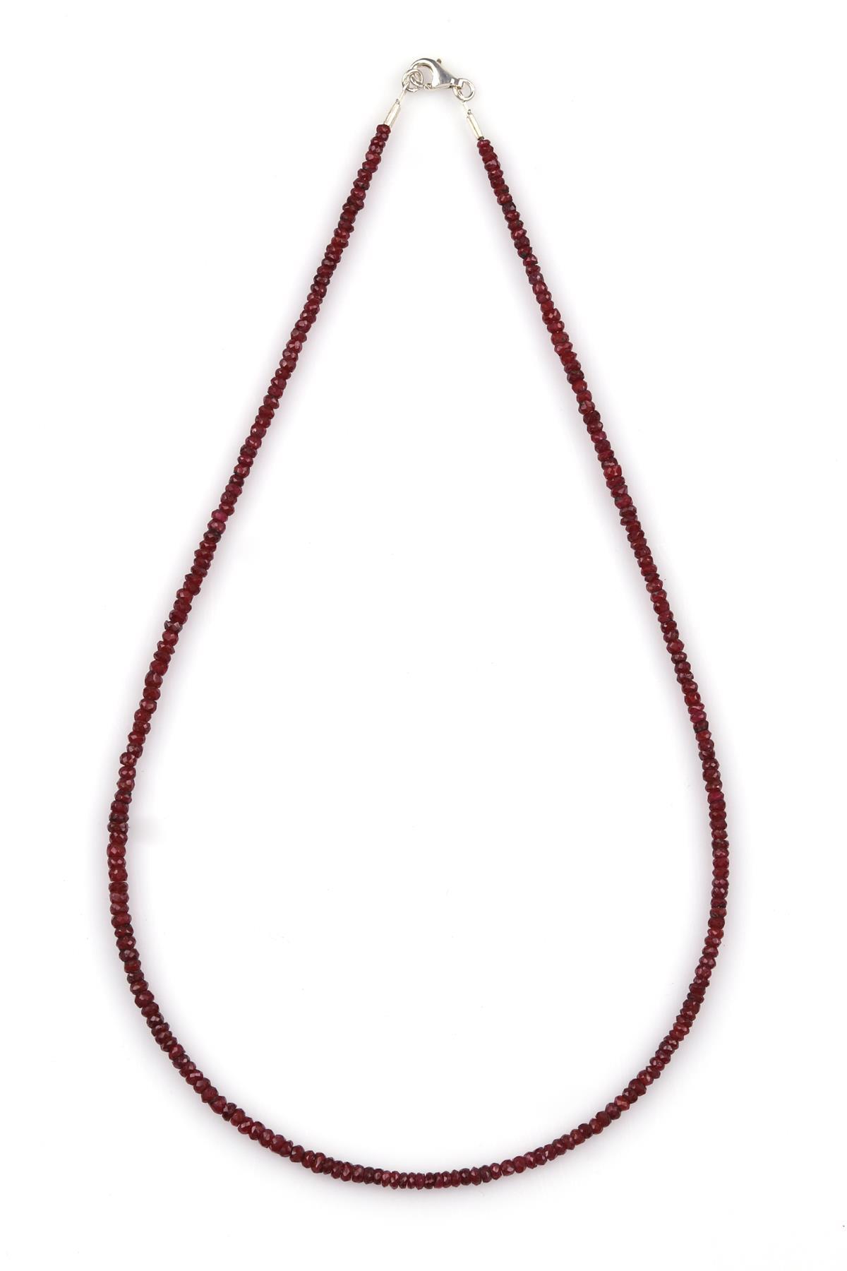 Yakut ( AA Kalite ) Doğal Taş Rondel Kesim Kolye