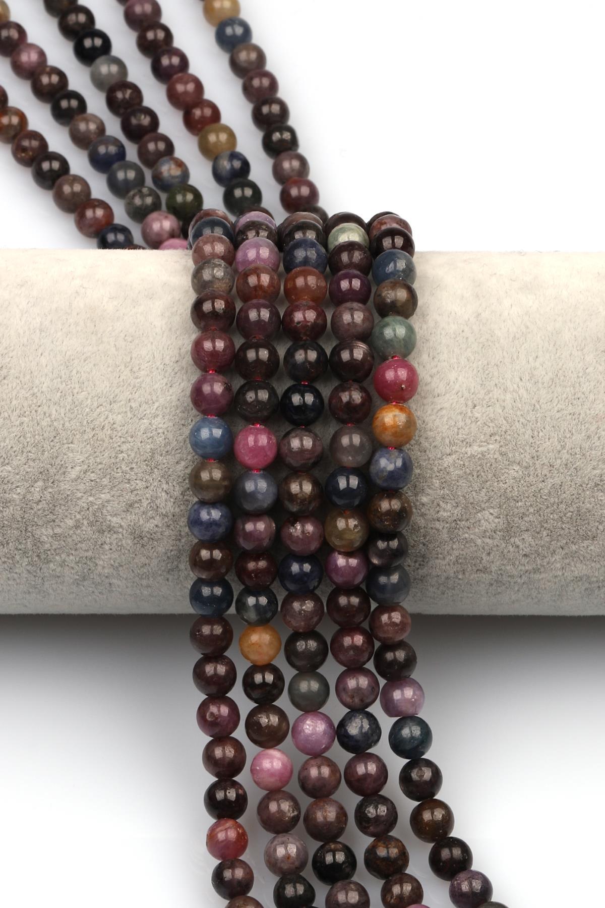 Yakut-Safir Doğaltaş Dizi 6 mm Küre Kesim