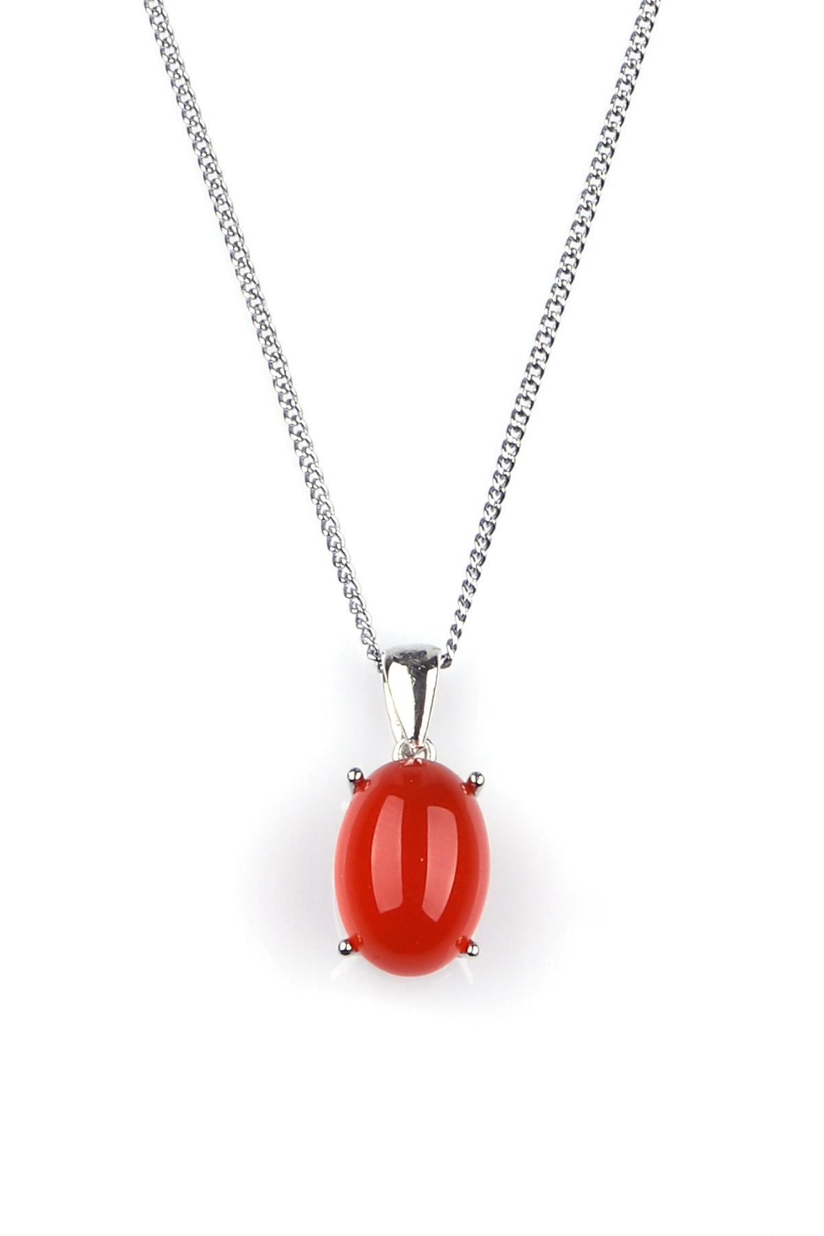 Yemen Akik Doğal Taş 925 Ayar Gümüş Kolye