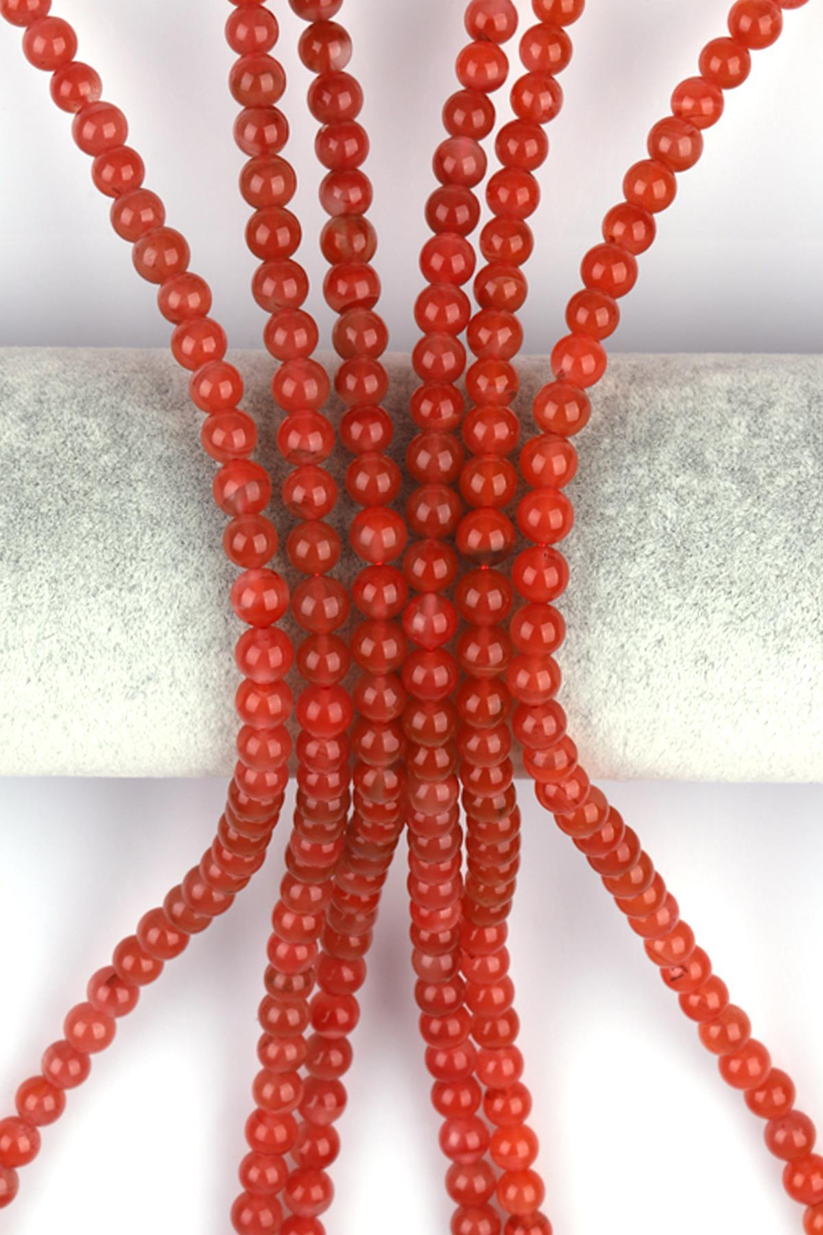 Yemen Akik Doğal Taş Dizi 6 mm Küre Kesim