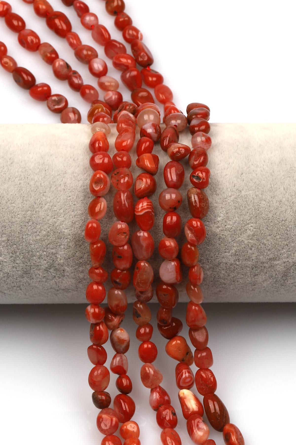 Yemen Akik Doğal Taş Dizi 6 x 8 mm Mercimek Kesim