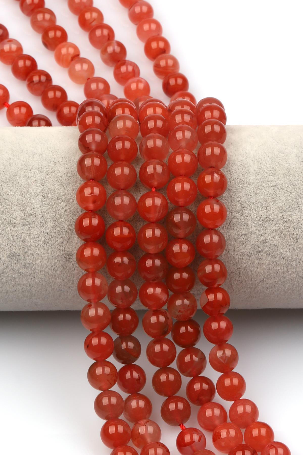 Yemen Akik Doğaltaş Dizi 8 mm Küre Kesim